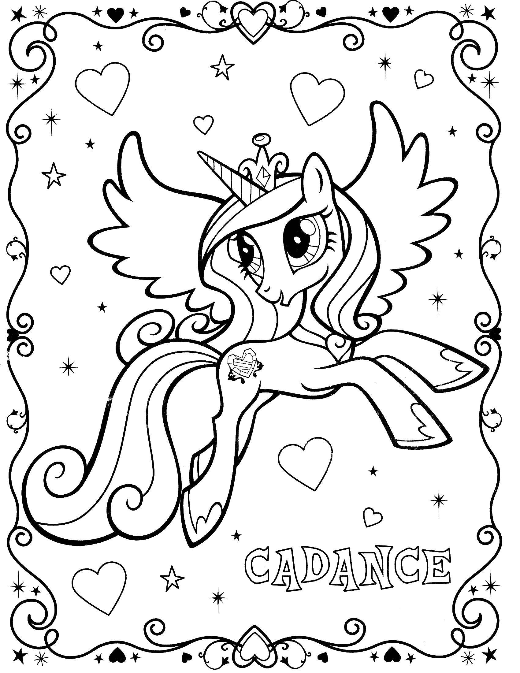 Online Coloring Pages Coloring Page Cadens My Little Pony Download Print Coloring Page 