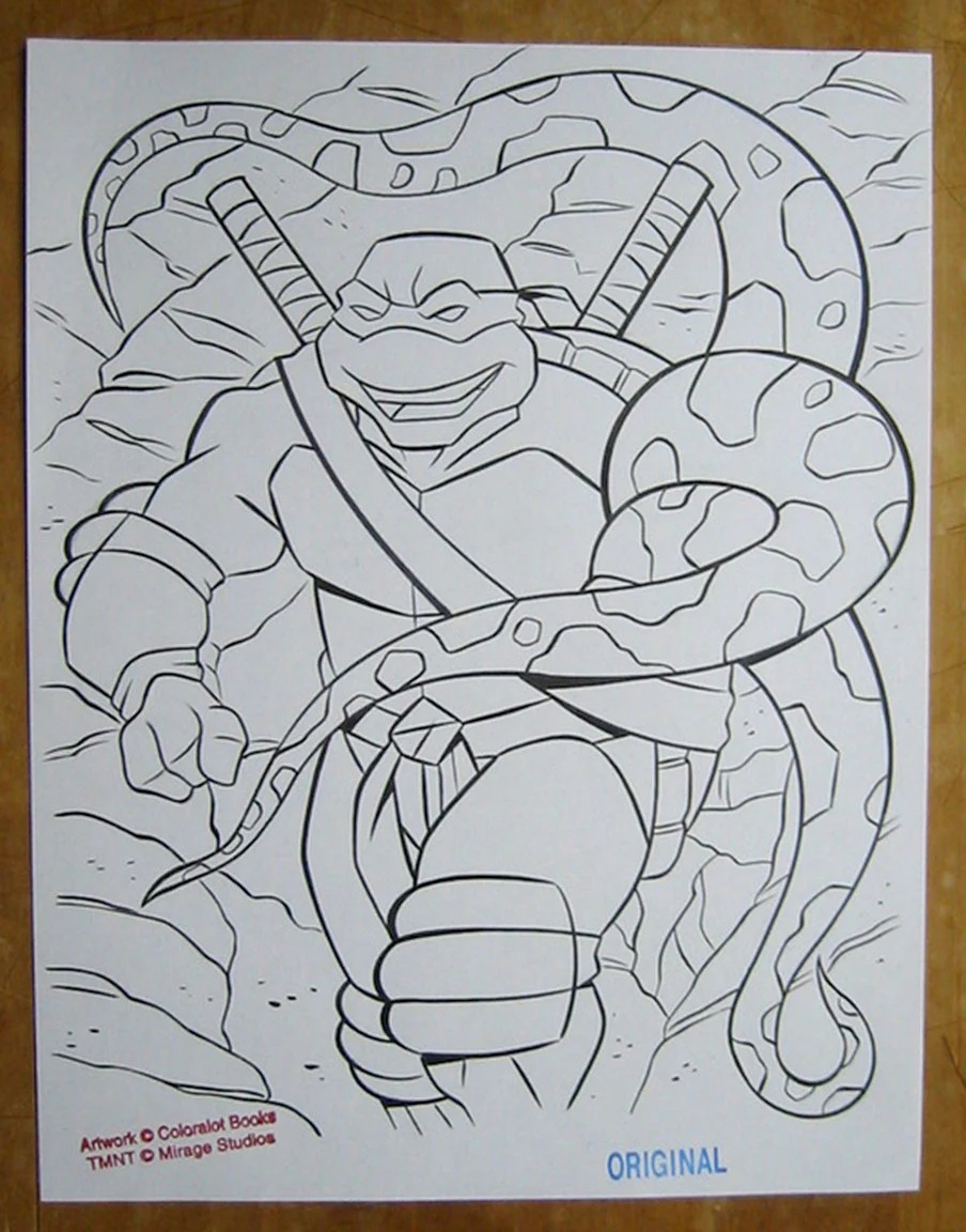 Original Teenage Mutant Ninja Turtles Coloring Book Art By Steve Lavigne Ryan Brown Etsy