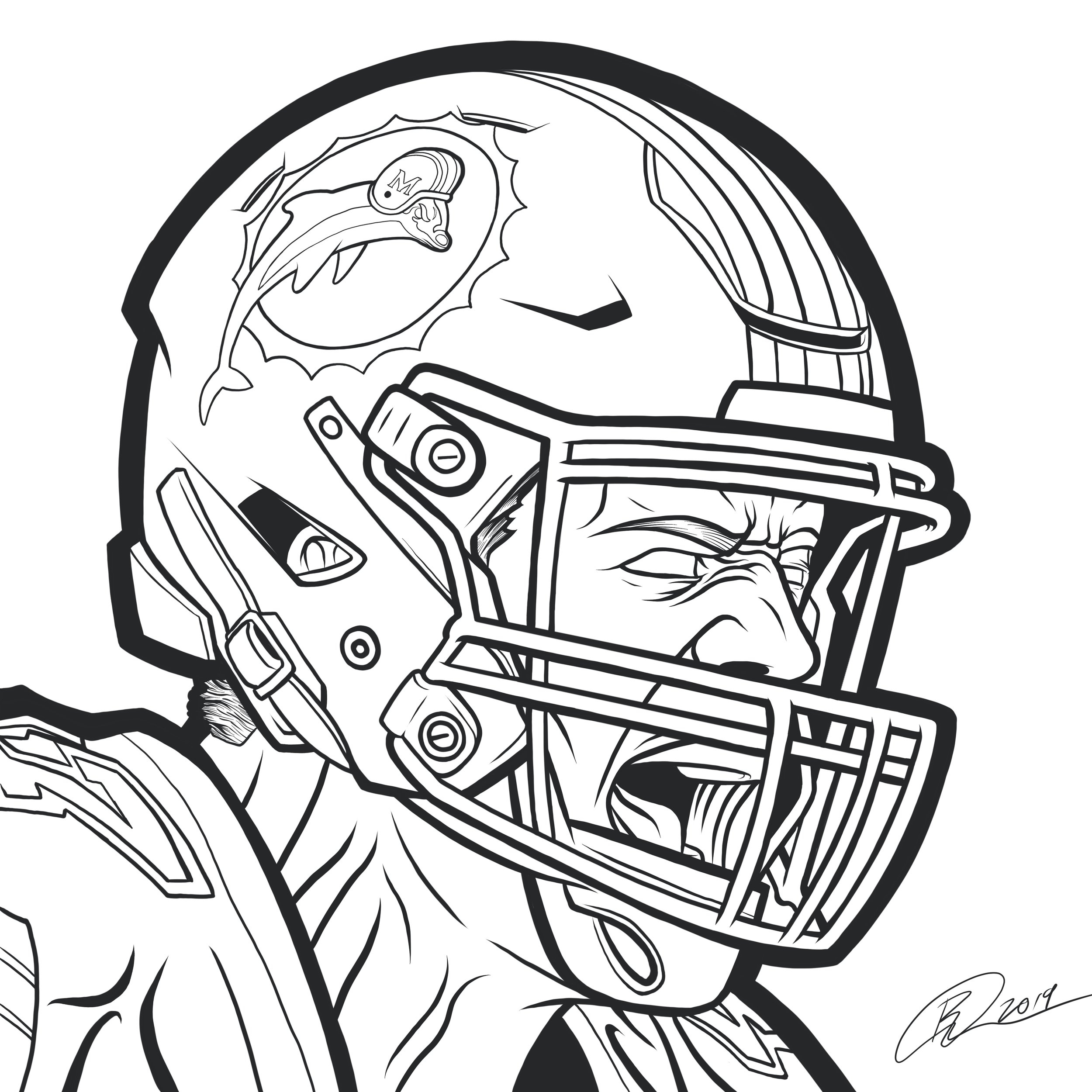 Nfl Miami Dolphins Coloring Pages