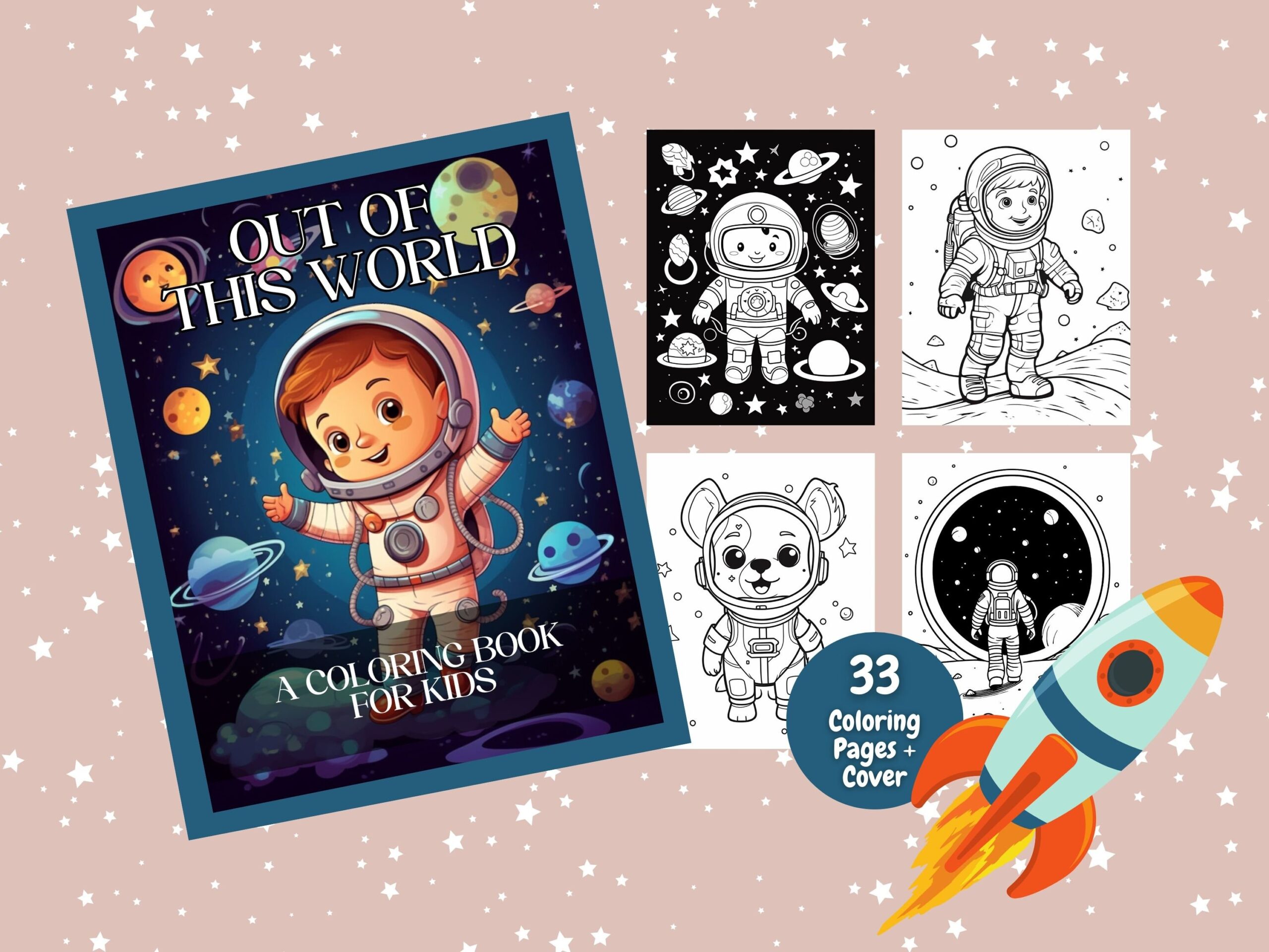 Out Of This World Coloring Book For Kids Space Drawing Space Coloring Coloring For Kids Coloring Books Printable Coloring Pages Etsy