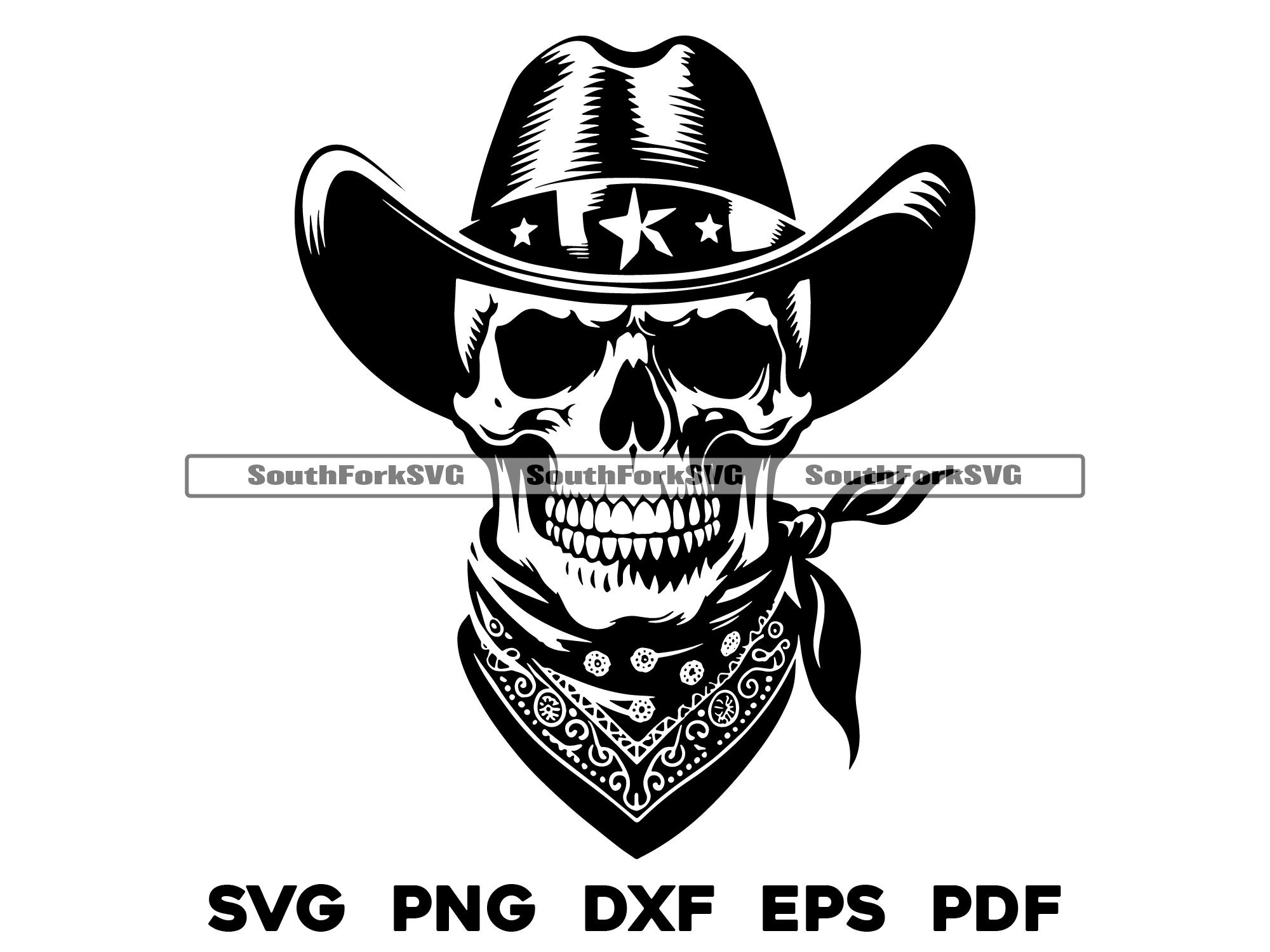 Outlaw Cowboy Skull Coloring Pages