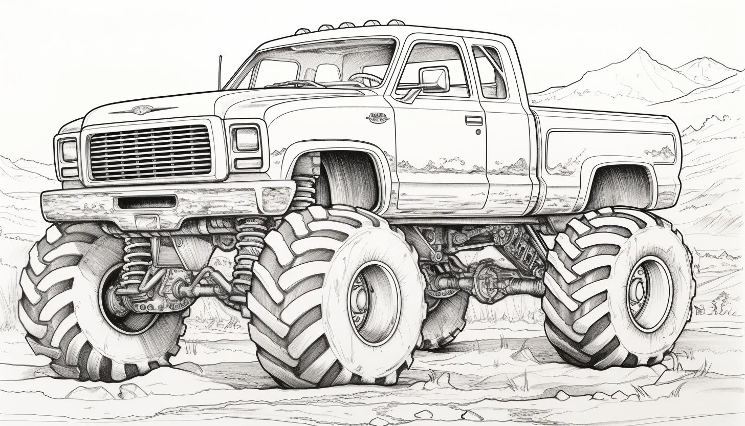 Over 90 Monster Truck Coloring Pages Fuel Your Creativity Etsy