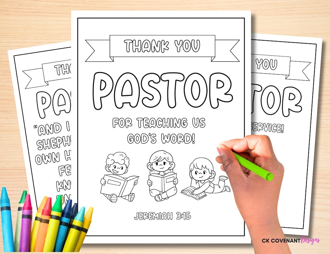 Pastor Appreciation Gift Coloring Pages Children s Ministry Clergy Appreciation Month Pastor Appreciation Thank You Card Church Leader Etsy