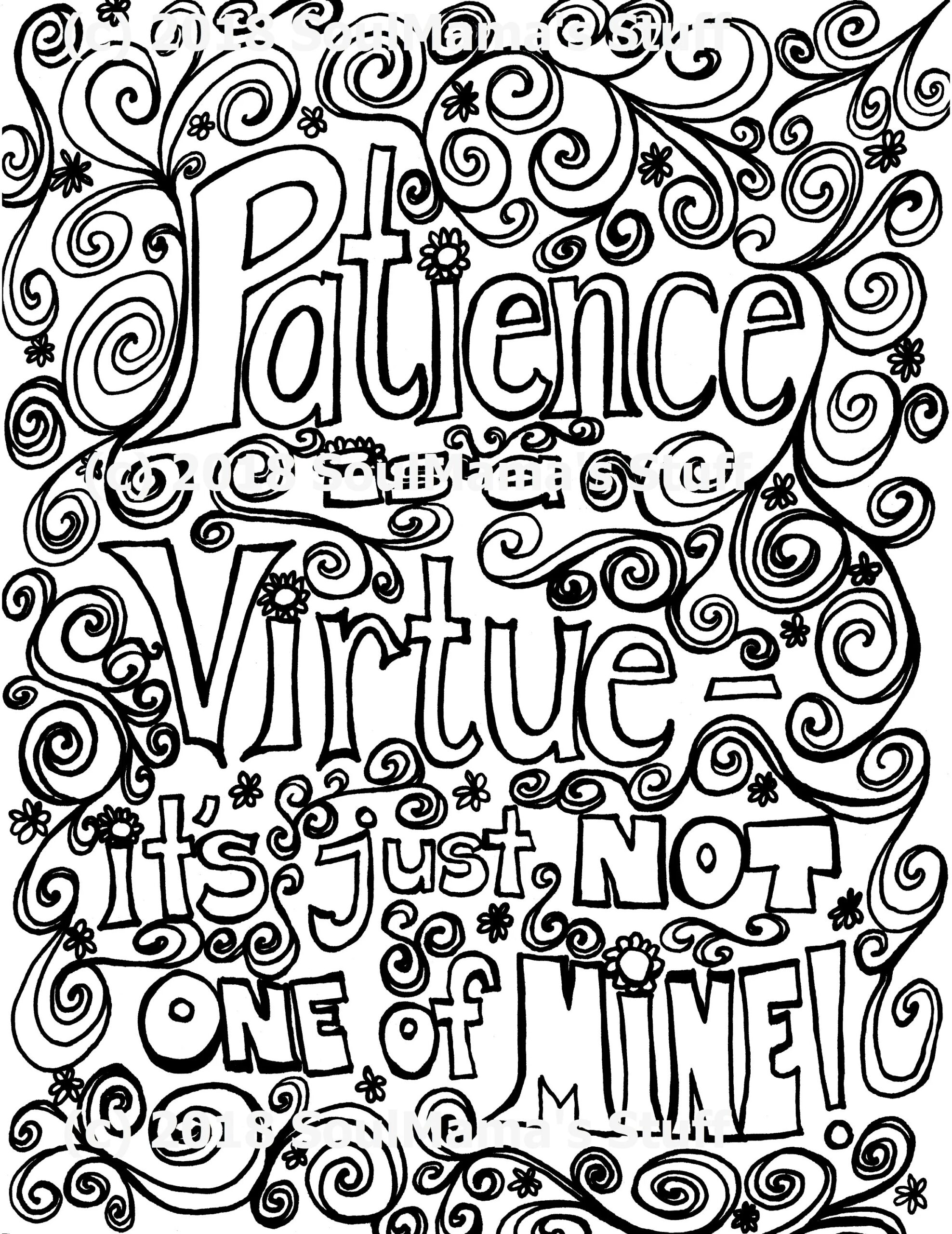 Patience Is A Virtue it s Just Not One Of Mine Coloring Page Digital Download PDF Adult Coloring Snarky Coloring Anti stress Coloring Etsy Patience Is A Virtue it s Just Not One Of Mine Coloring Page Digital Download PDF Adult Coloring Snarky Coloring Anti stress Coloring Etsy