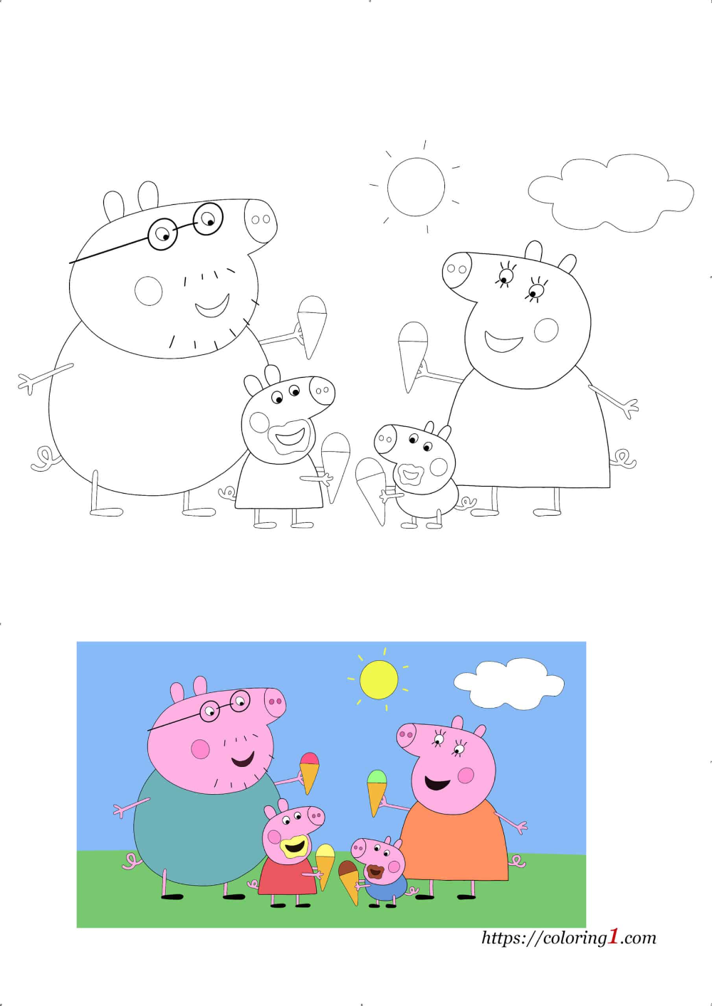 Peppa Pig Family Coloring Pages 2 Free Coloring Sheets 2021 