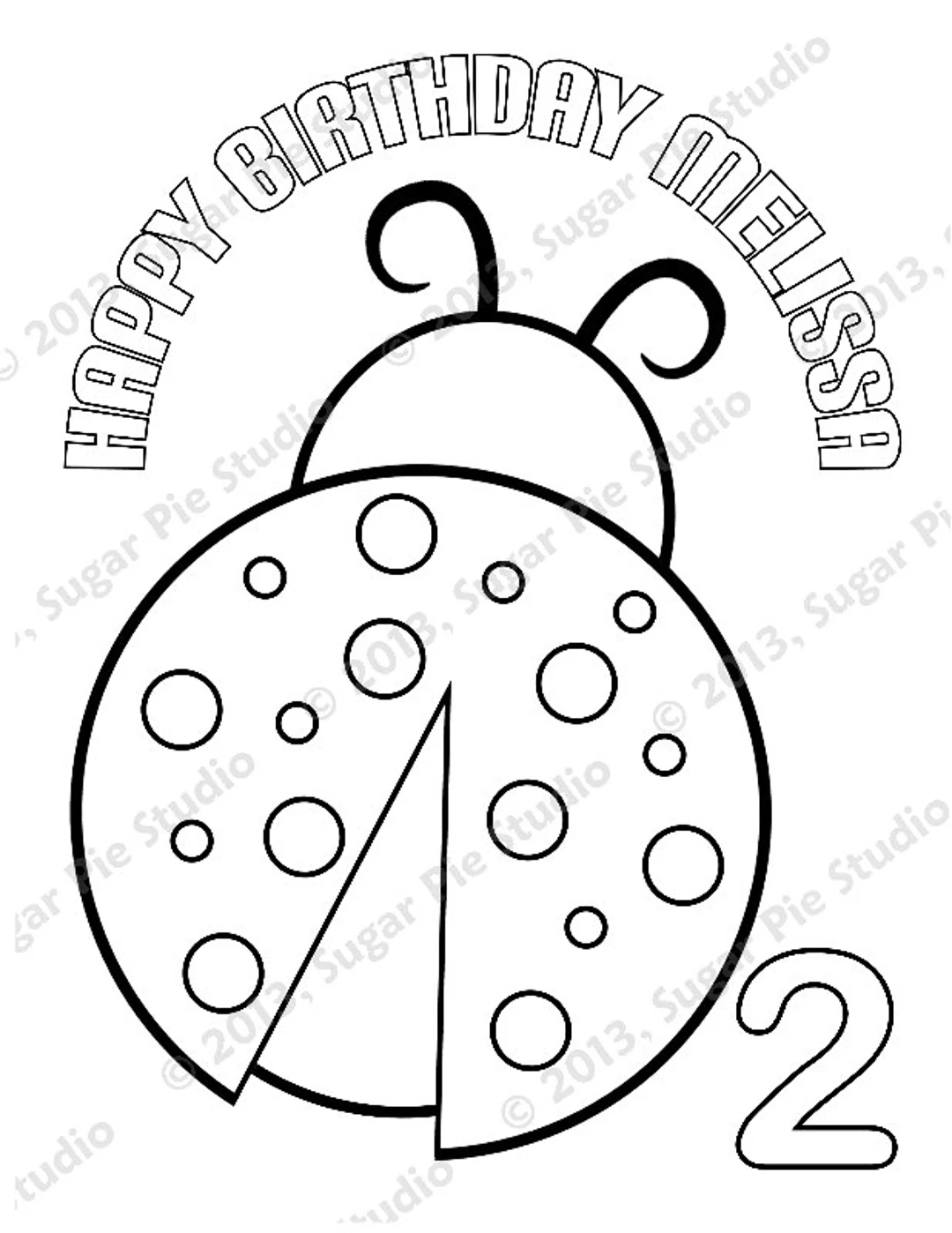 Personalized Ladybug Coloring Page Birthday Party Favor Colouring Activity Sheet Personalized Printable Template Etsy