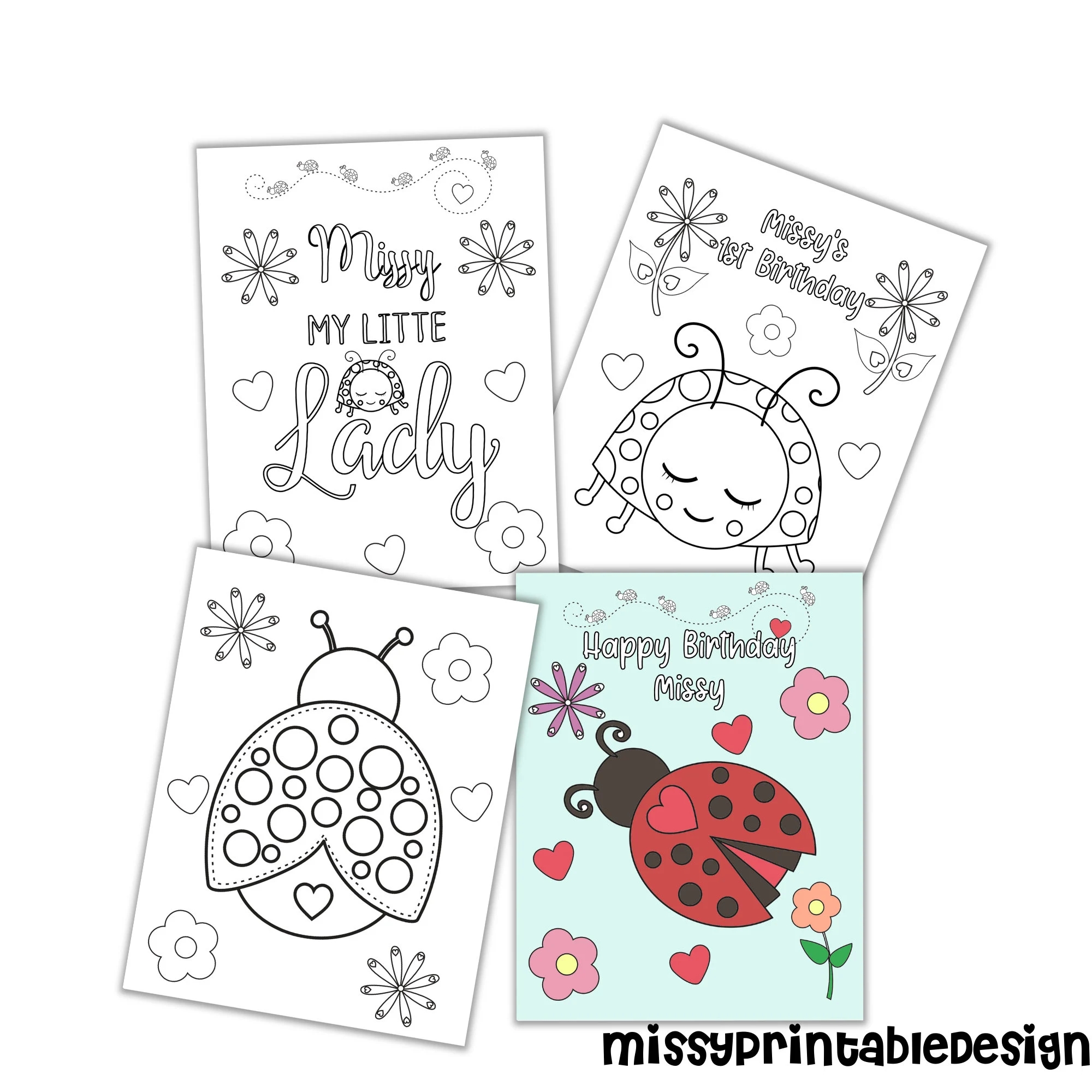 Ladybug Birthday Coloring Pages