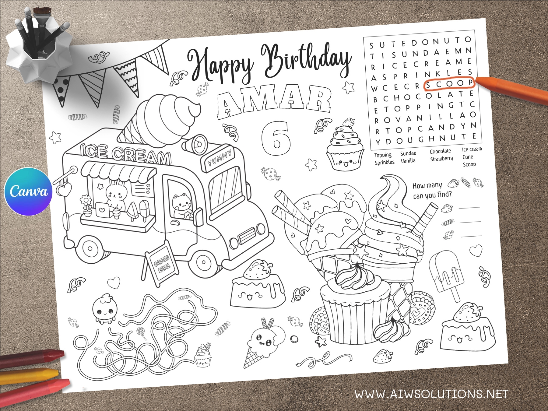 Personalized Birthday Coloring Pages