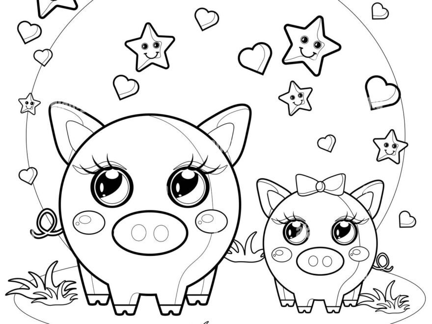 Pig Coloring Page Hi res Stock Photography And Images Alamy