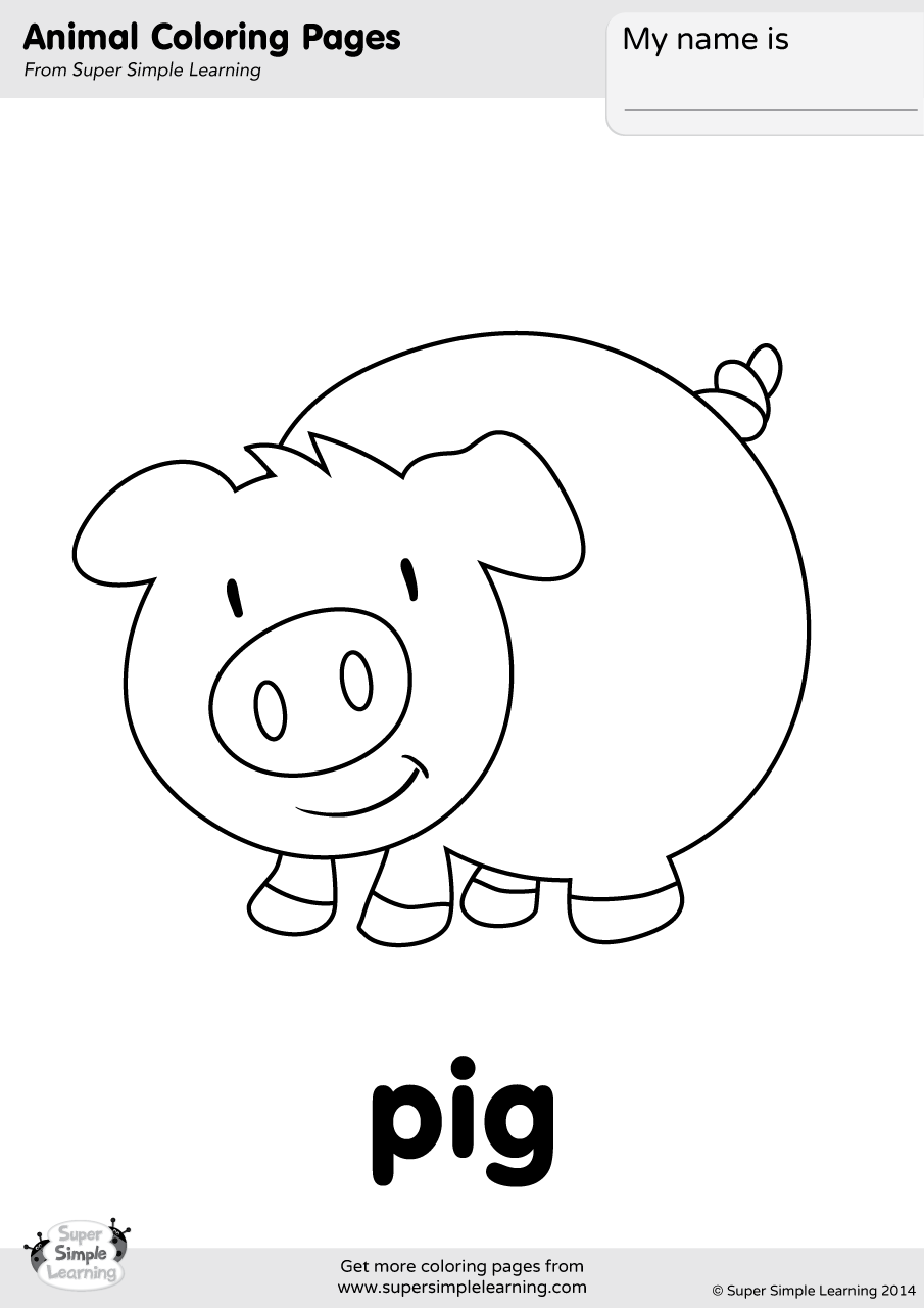 Pig Coloring Page Super Simple