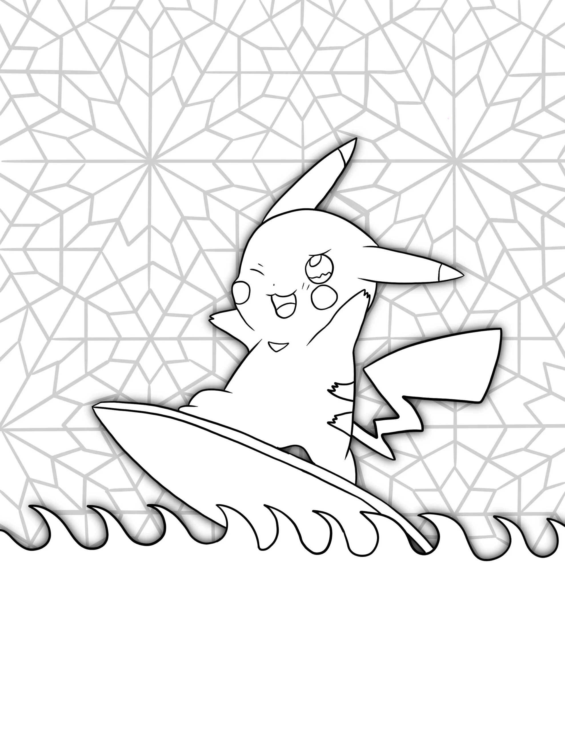 Pikachu Pokemon Coloring Sheets Etsy