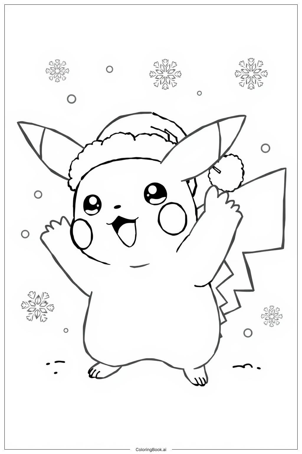 Christmas Pikachu Pokemon Coloring Pages