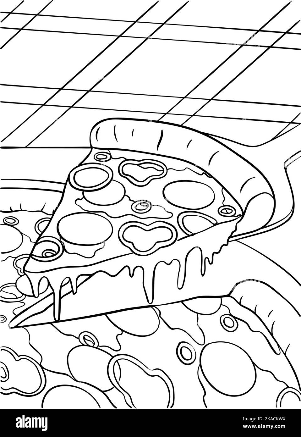 Pizza Coloring Page For Kids Stock Vector Image Art Alamy