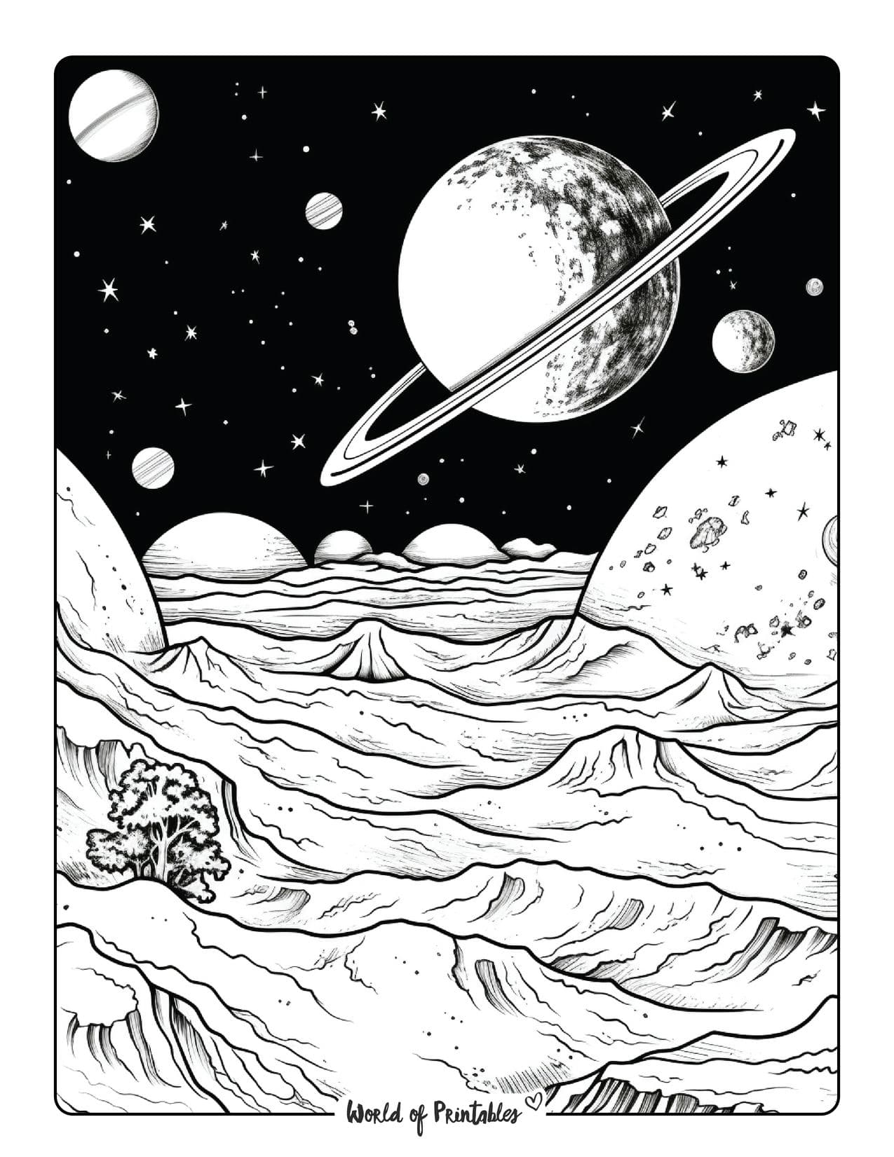 Planet Coloring Pages For Kids Adults World Of Printables