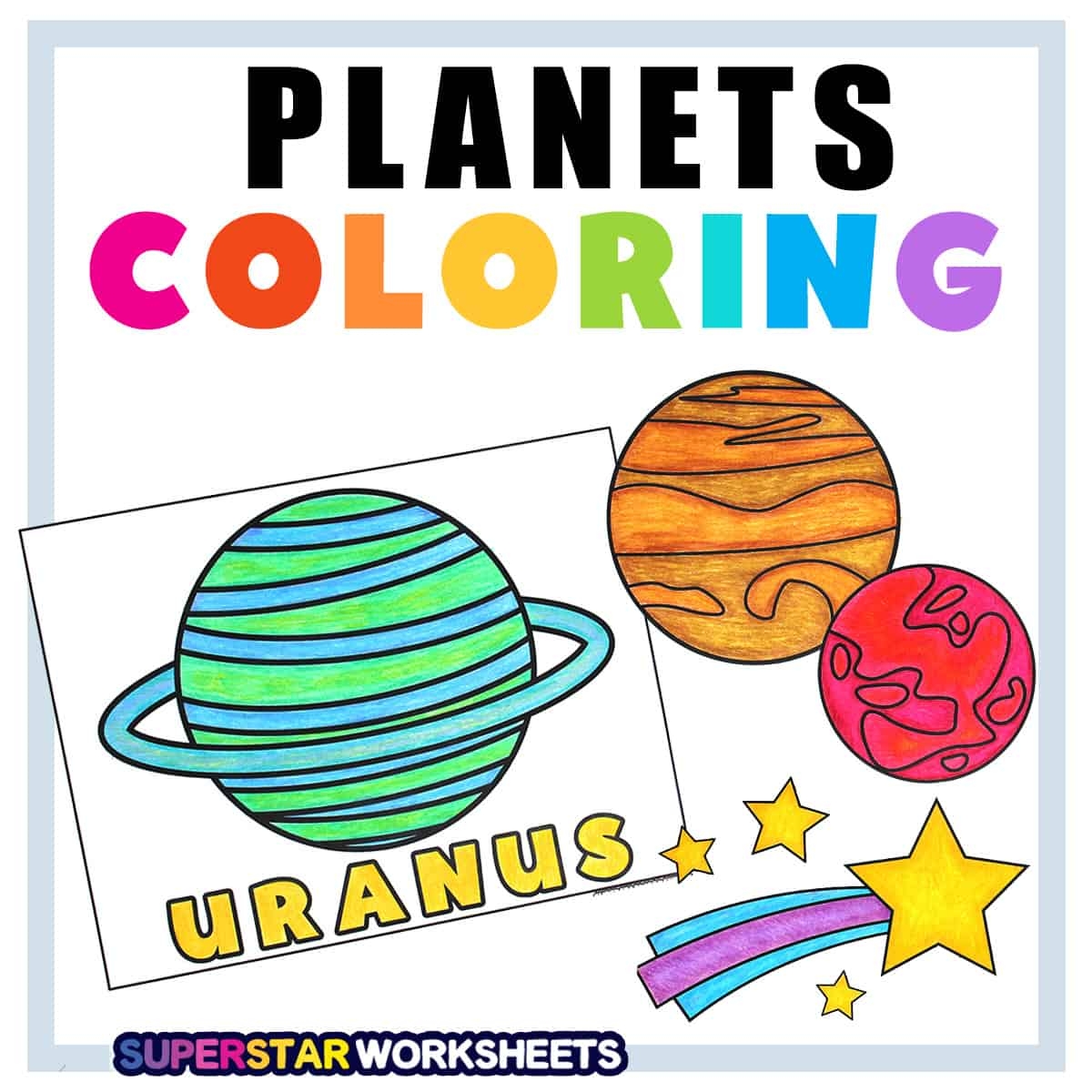 Planets Coloring Pages Free Printables Superstar Worksheets