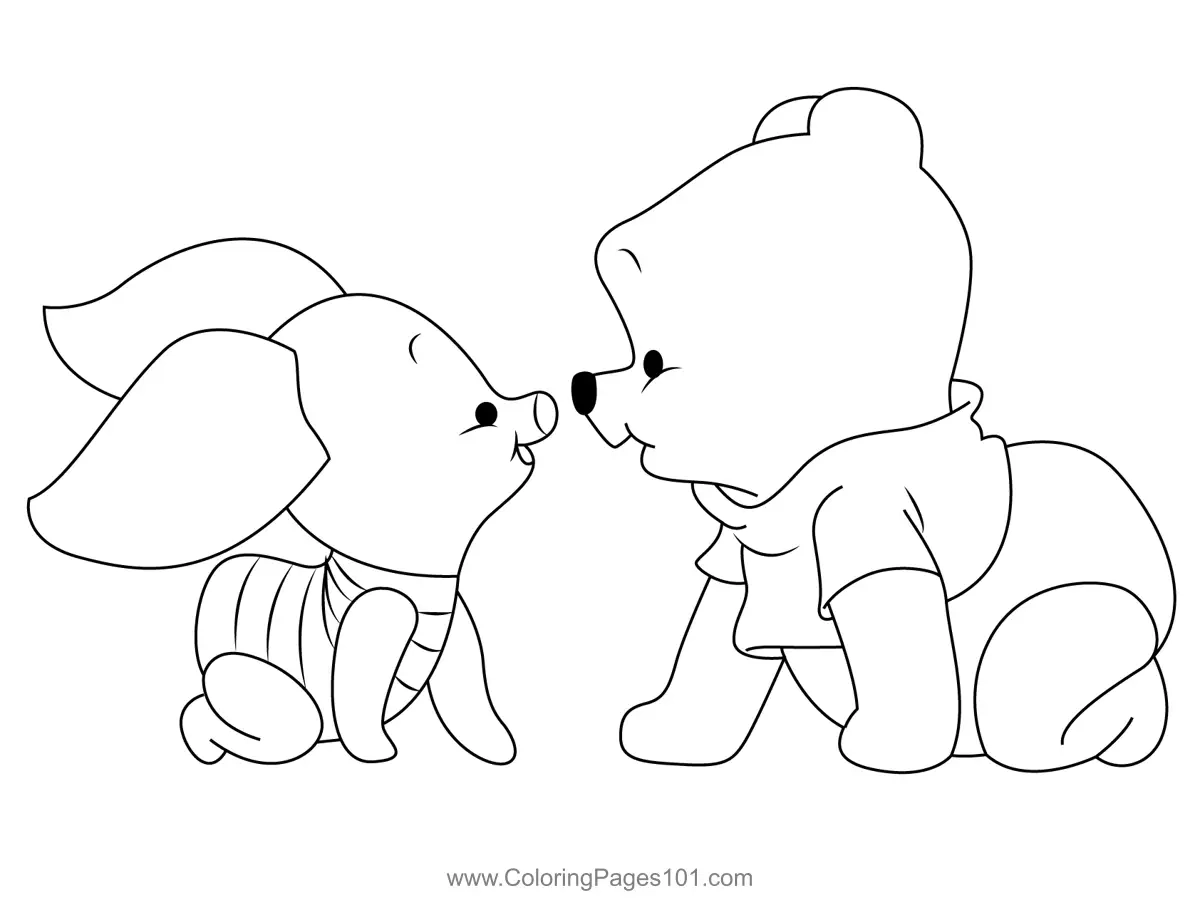 Pooh Bear And Piglet Coloring Page For Kids Free Piglet Printable Coloring Pages Online For Kids ColoringPages101 Coloring Pages For Kids