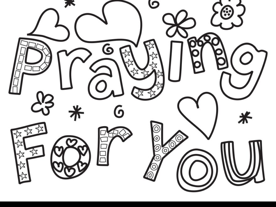 Praying For You Coloring Text Royalty Free Vector Image