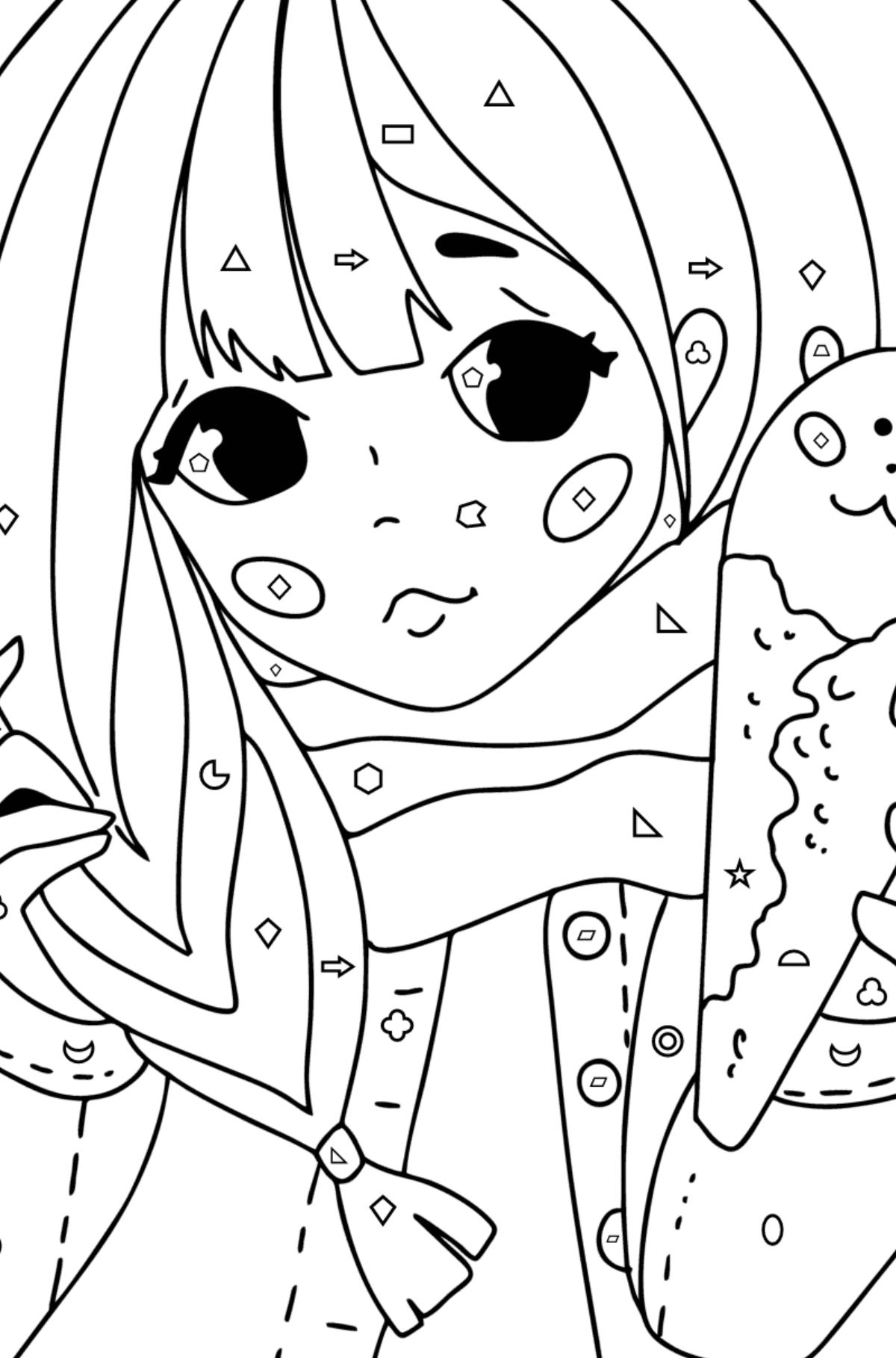 Simple Anime Girl Coloring Pages