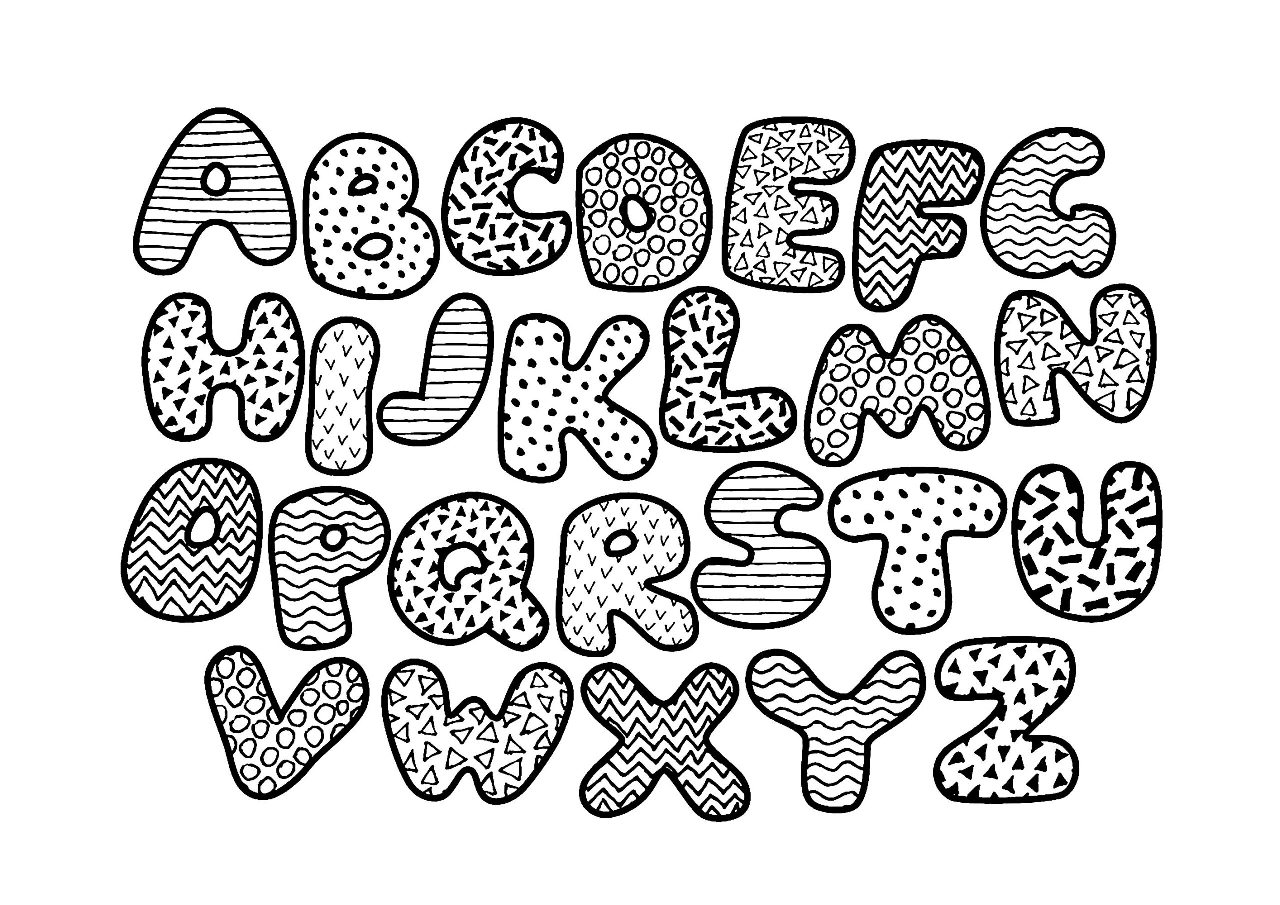 Cute Alphabet Coloring Pages