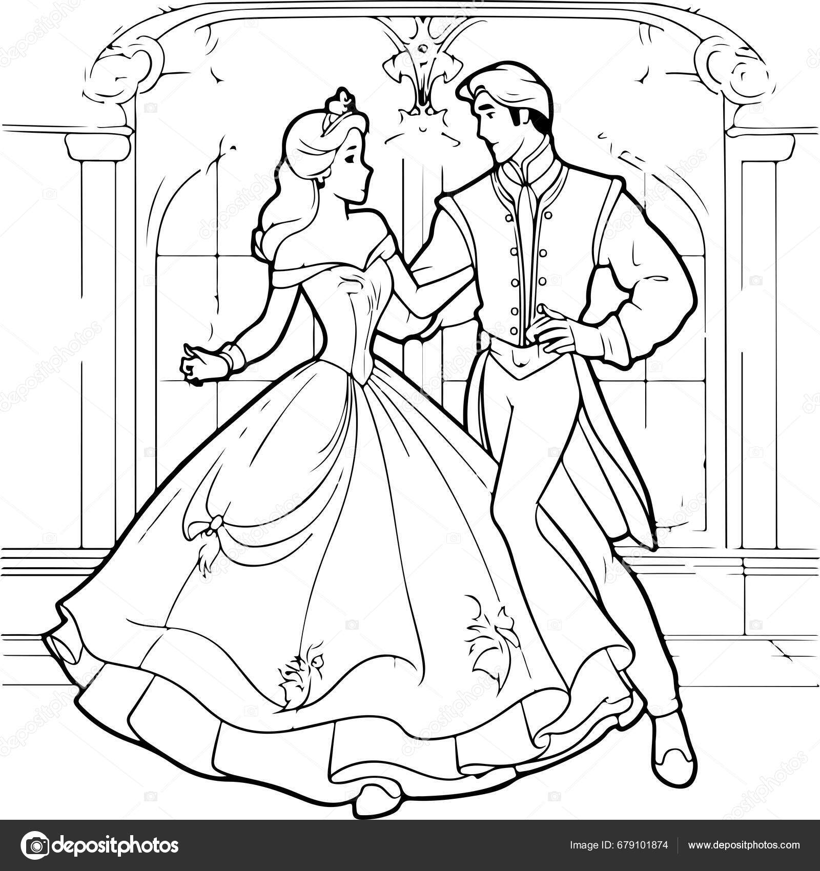 Princess Coloring Book Princess Prince Illustration Stock Vector By VeronikaM 679101874