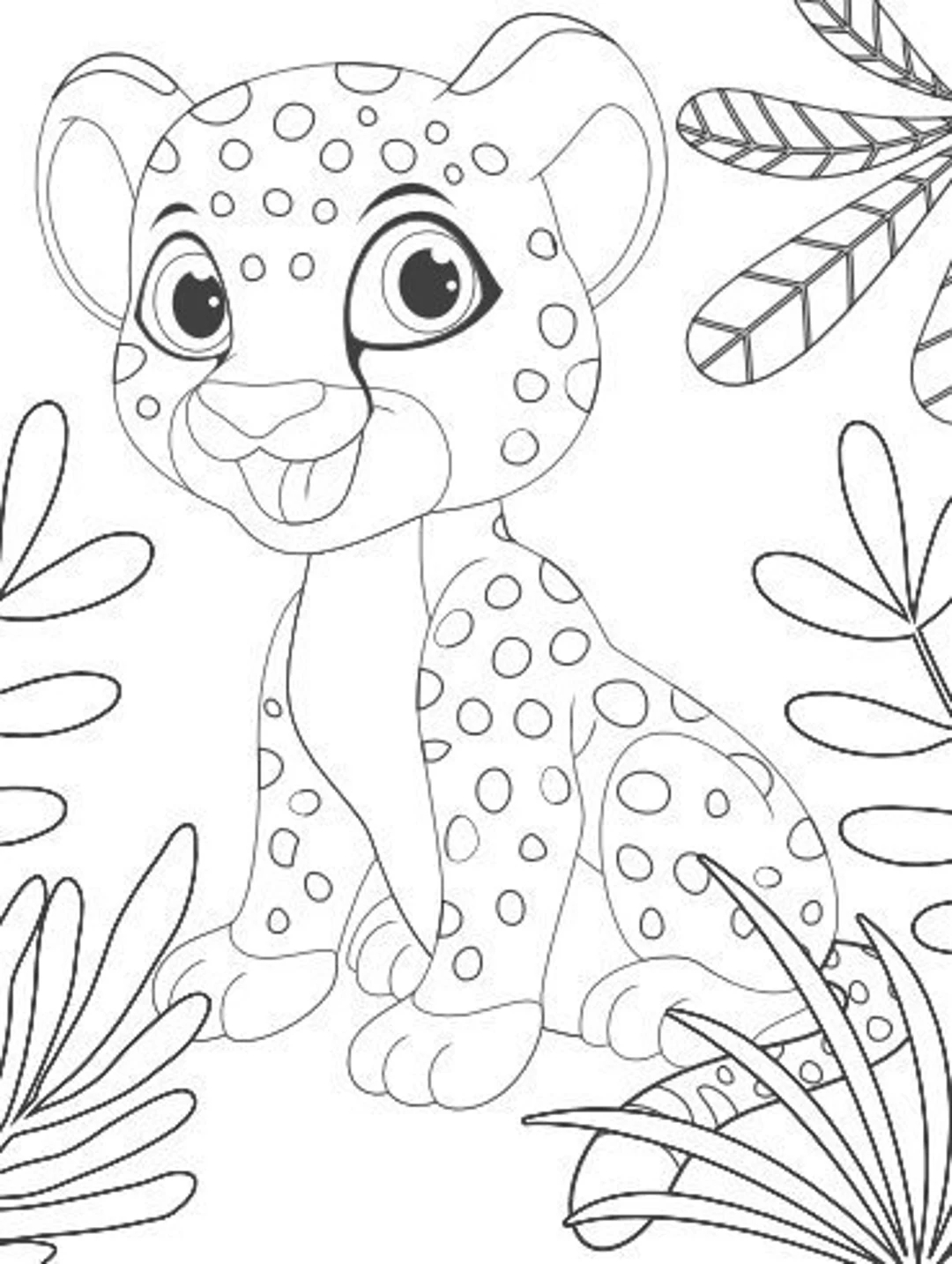 Printable Cheetah Coloring Pages Easy Fun Coloring Book Etsy