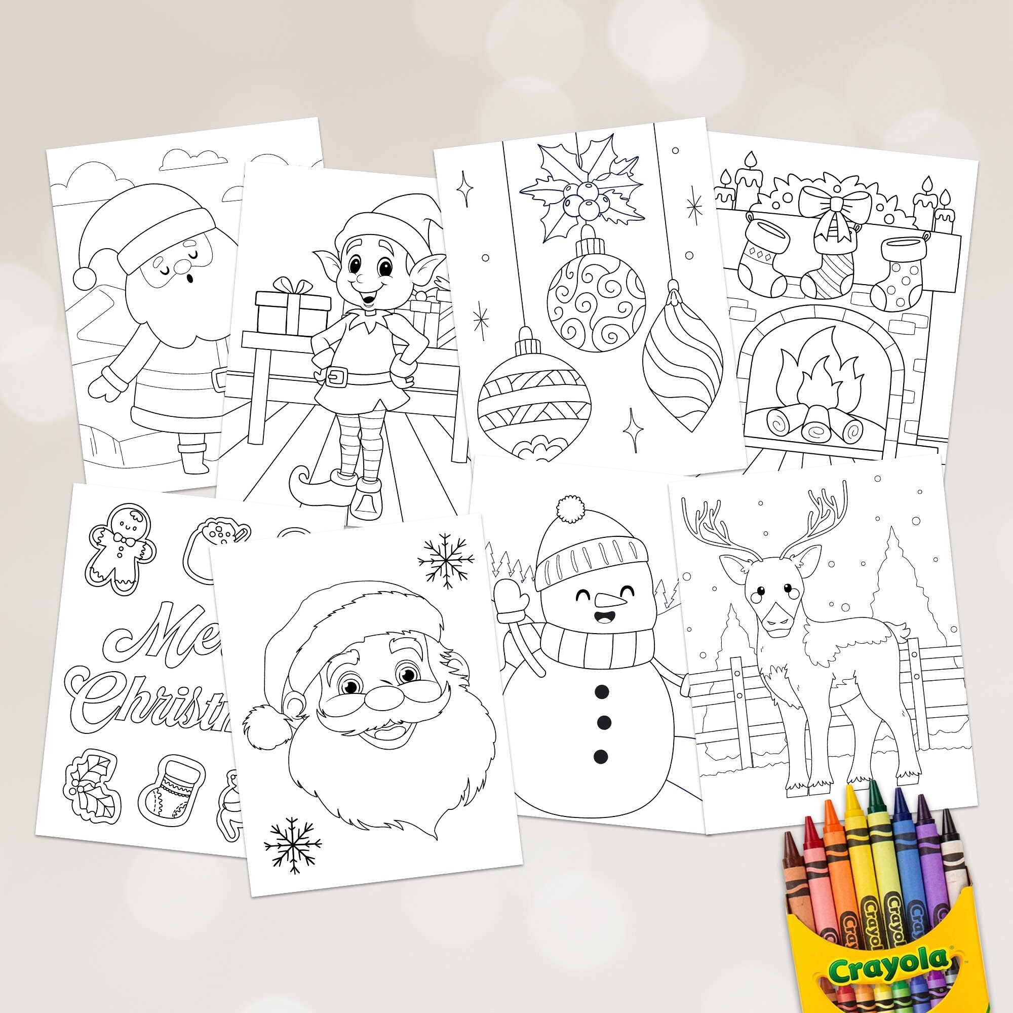 Printable Christmas Coloring Pages Pages Christmas Printable Christmas Party Games Winter Coloring Pages Christmas Coloring Book Pages Etsy