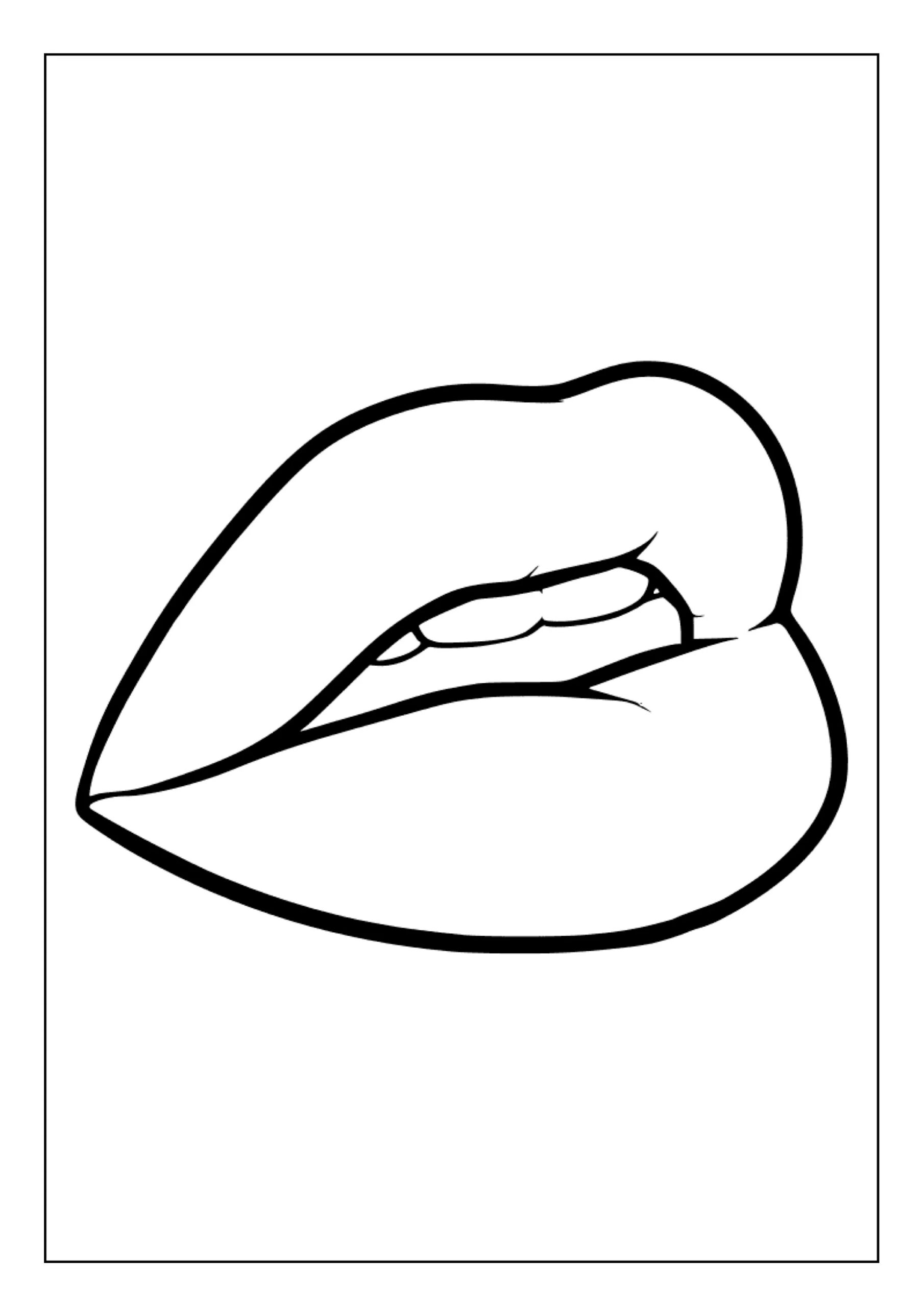 Valentine Lips Coloring Pages
