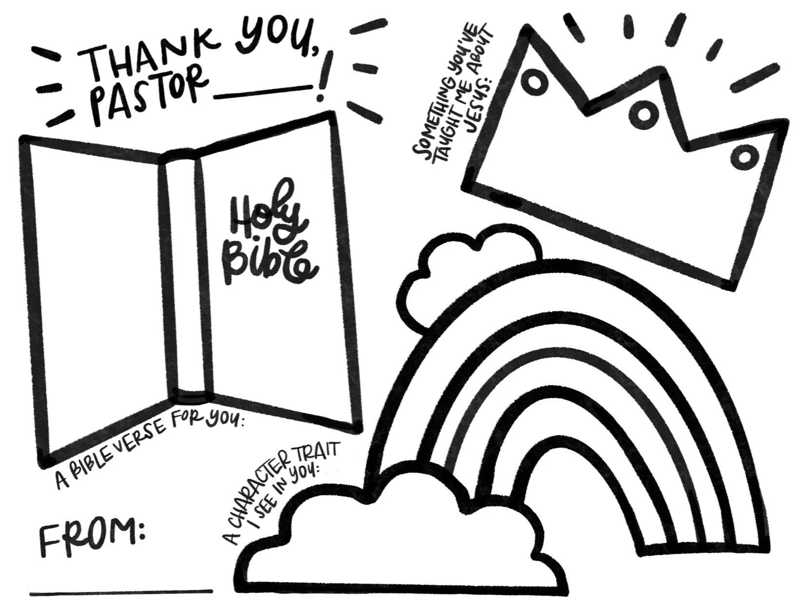 PRINTABLE PASTOR S APPRECIATION Coloring Page Card For Kids Etsy