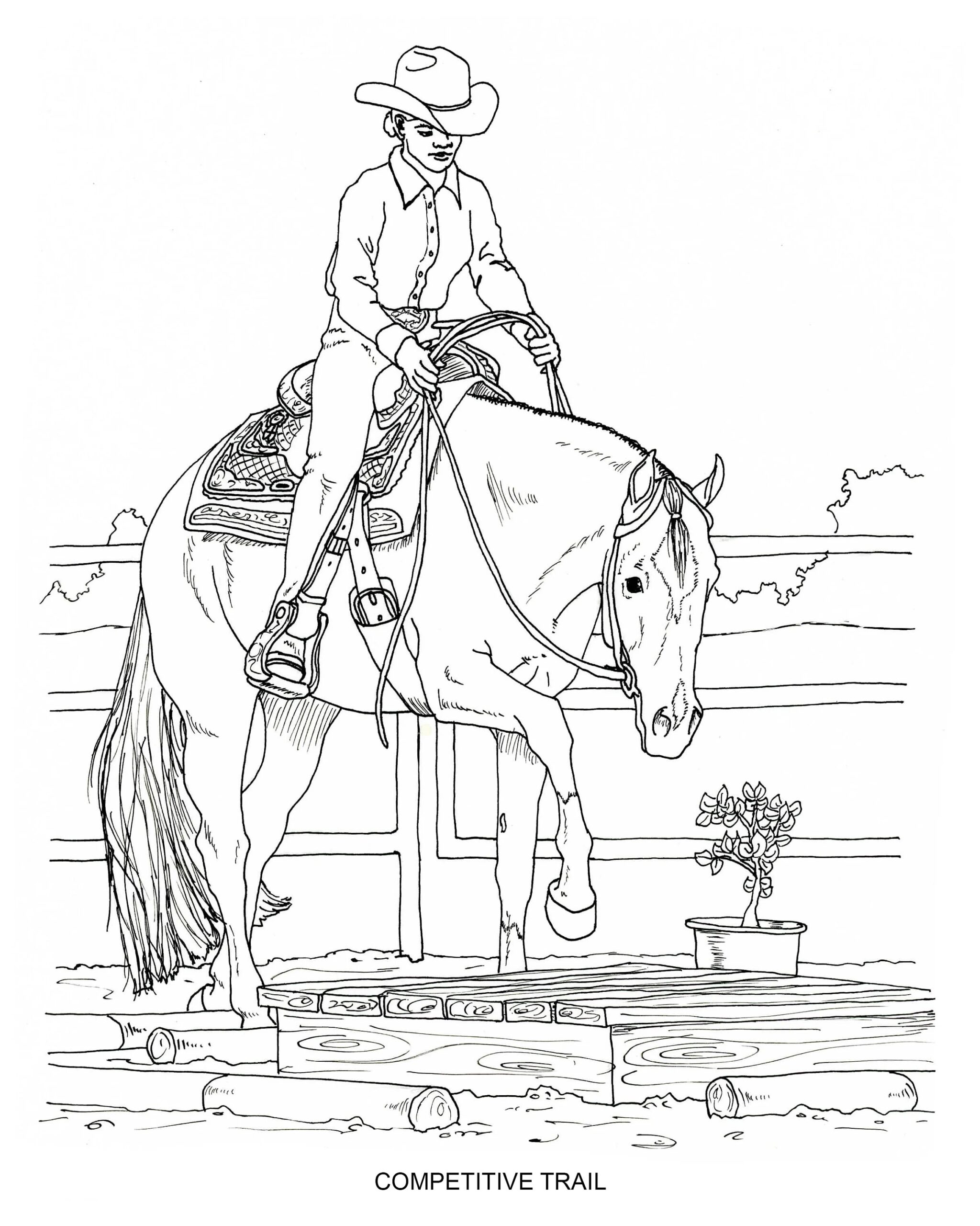 PRINTABLE Set Of 10 Western Riding Coloring Pages Digital Download Etsy