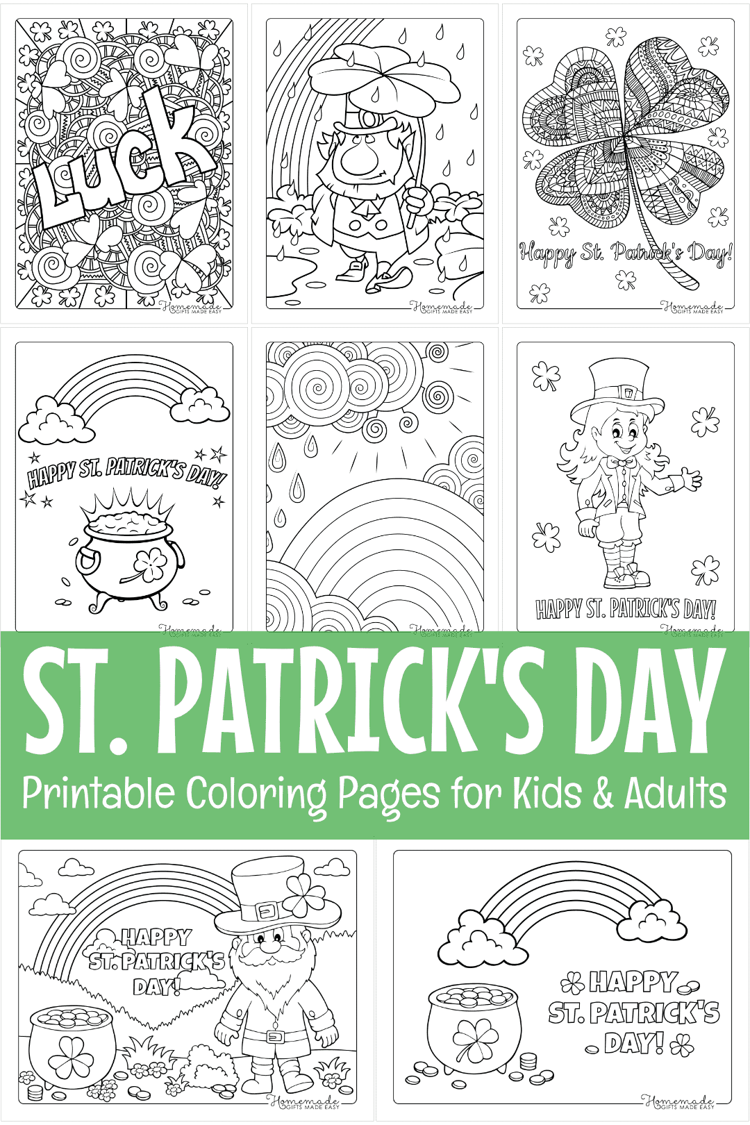 Kids Printable Paddy Day Coloring Pages Free
