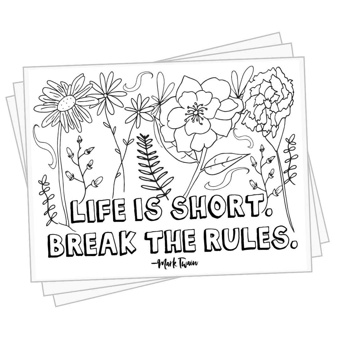 Quote Coloring Pages For Adults Stevie Doodles