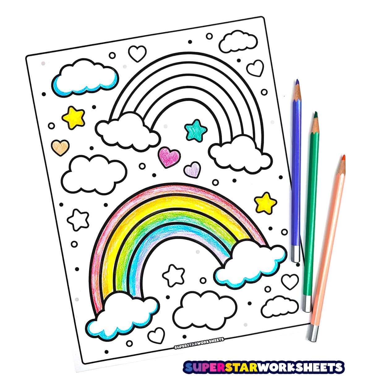 Rainbow Coloring Pages Free Printables Superstar Worksheets