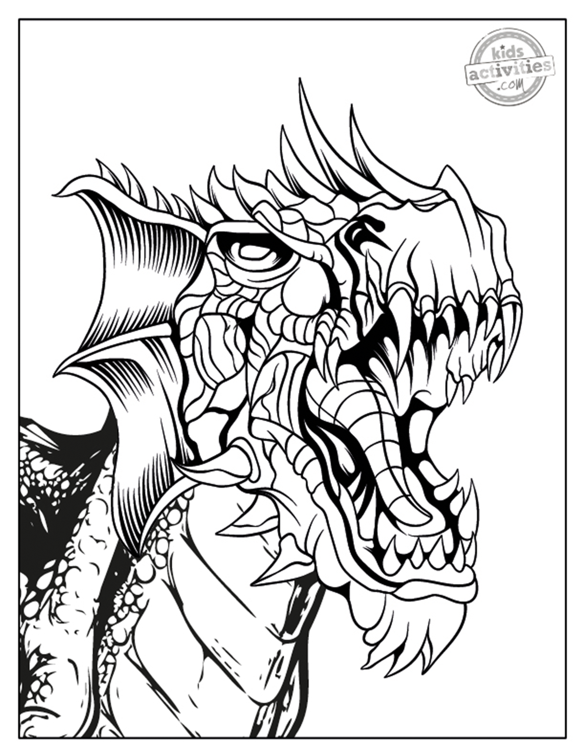 Realistic Dragon Coloring Pages Kids Activities Blog