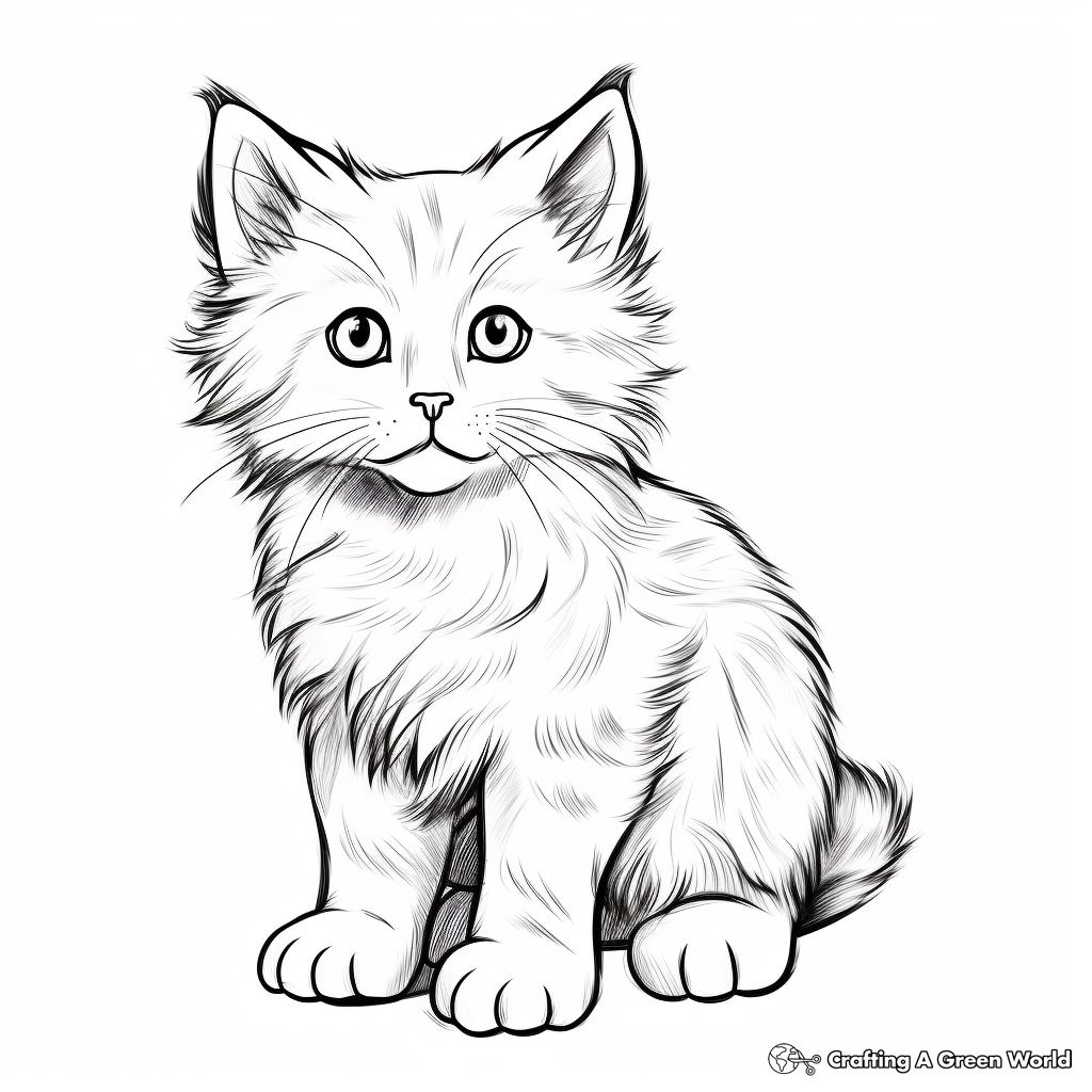 Realistic Kitten Coloring Pages Free Printable 