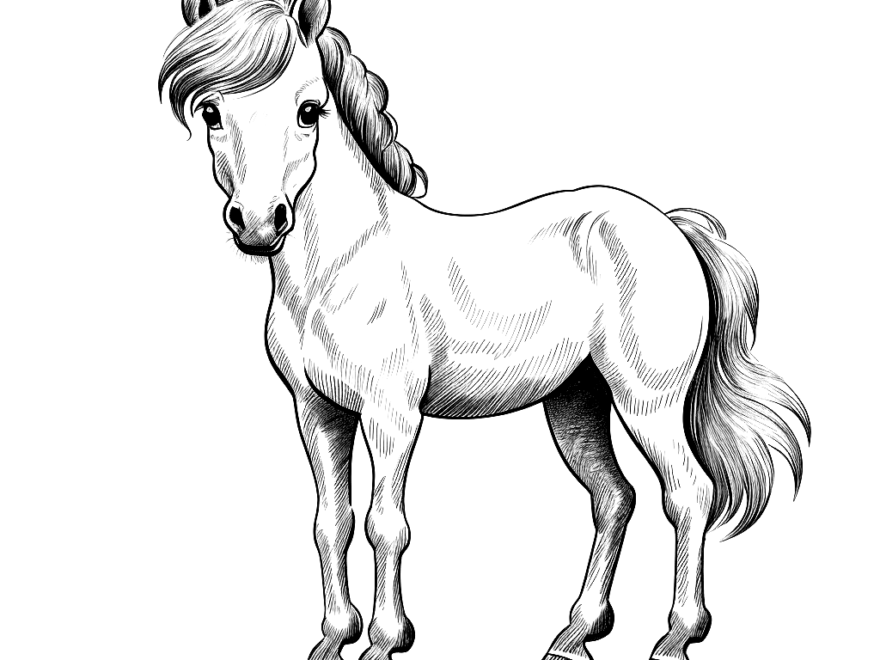 Realistic Pony Coloring Pages Free Printable