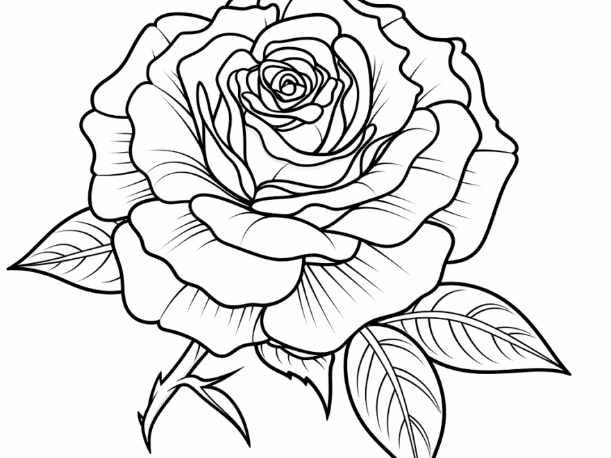 Realistic Rose Coloring Pages Free Printable