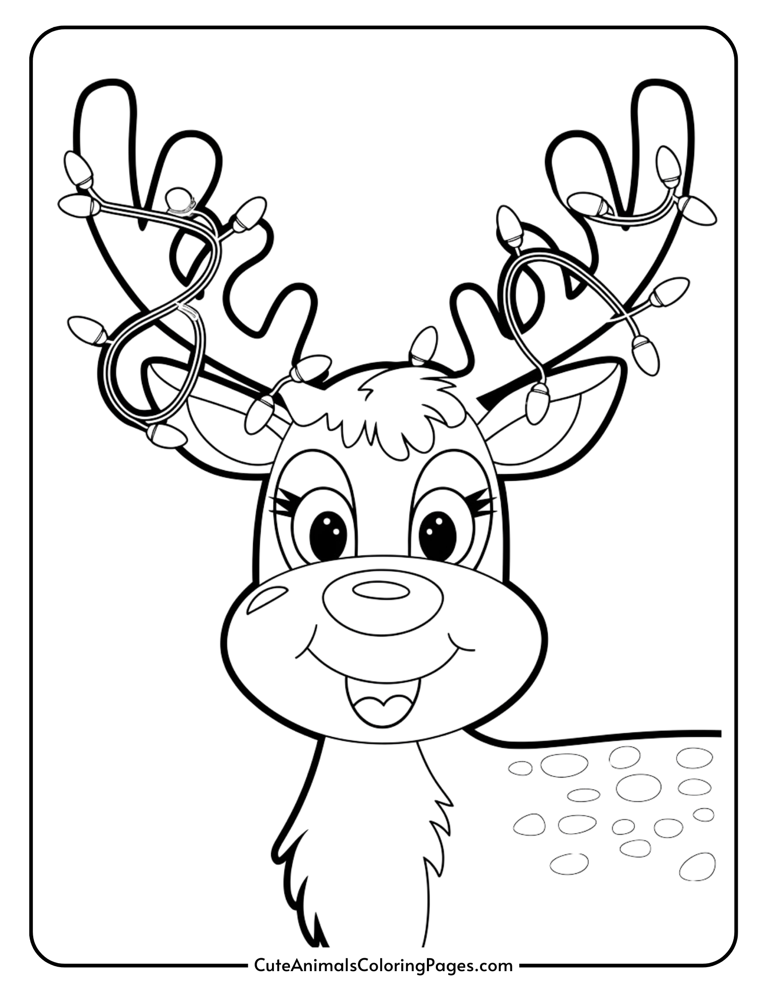 Reindeer Coloring Pages For Kids 10 Free Printable Pages Cute Animals Coloring Pages
