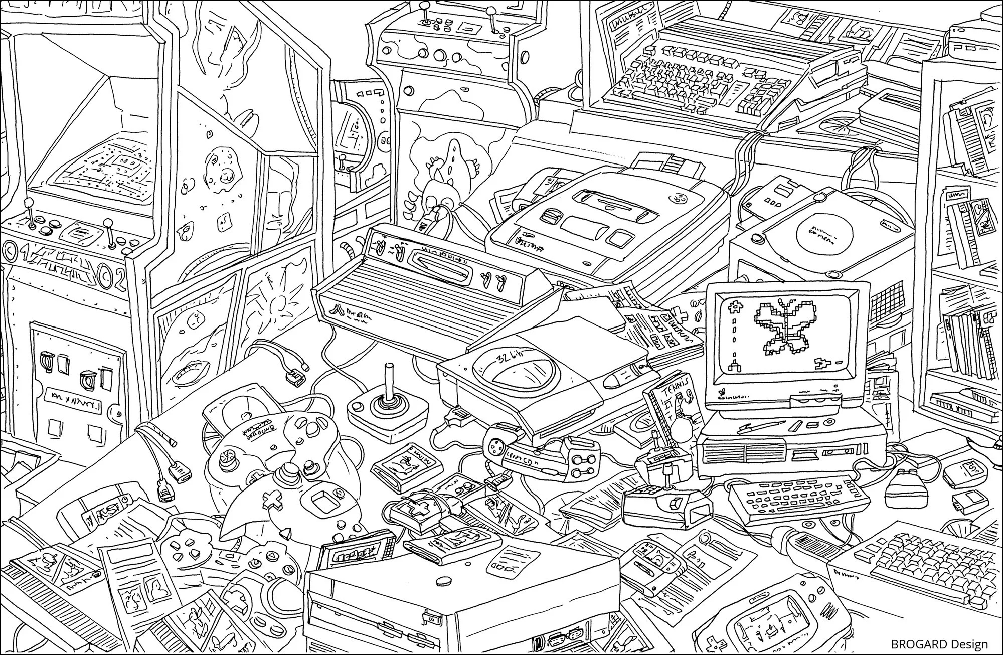 Retro Gaming Unclassifiable Coloring Pages