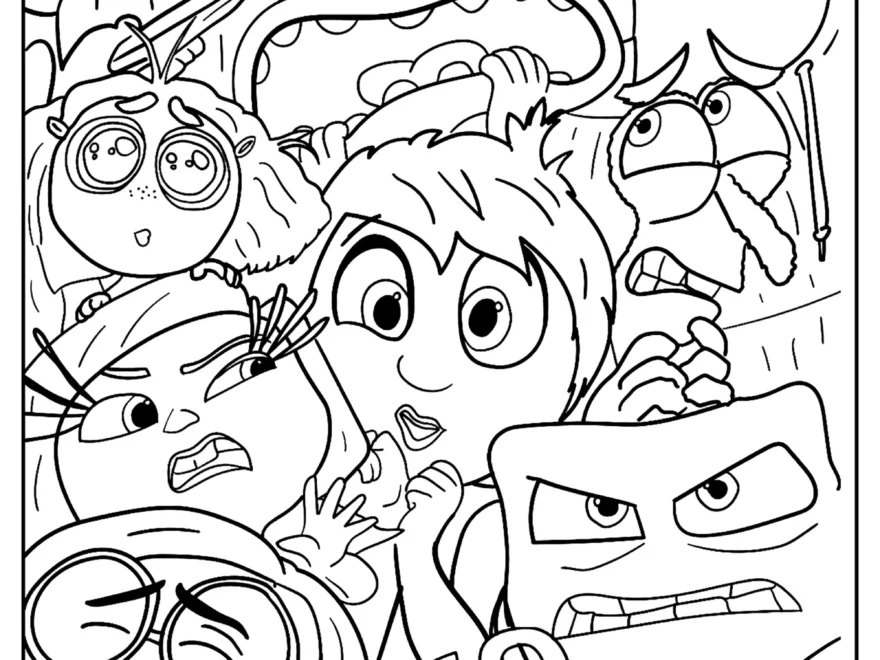 Riley And All Her Emotions Inside Out 2 Coloring Pages