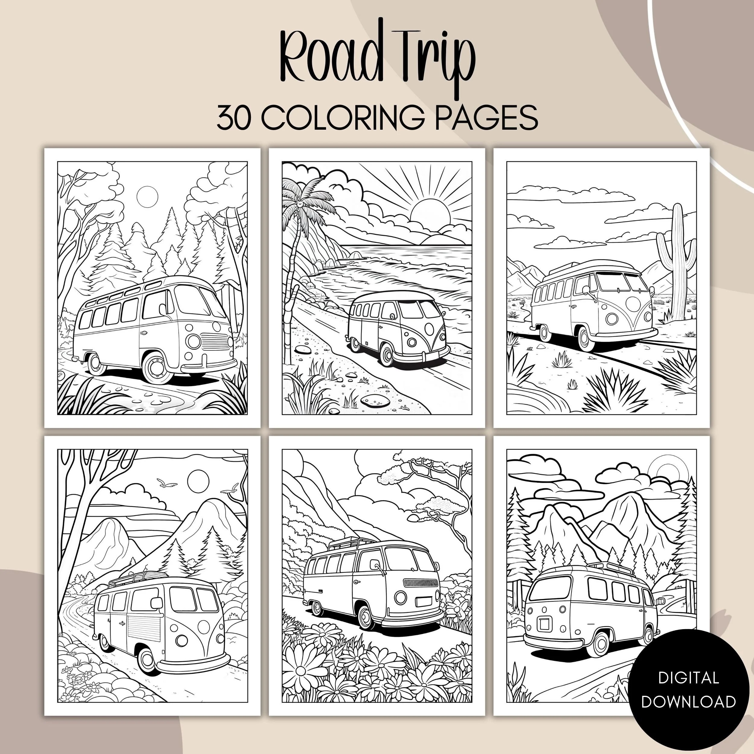 Road Trip Coloring Pages