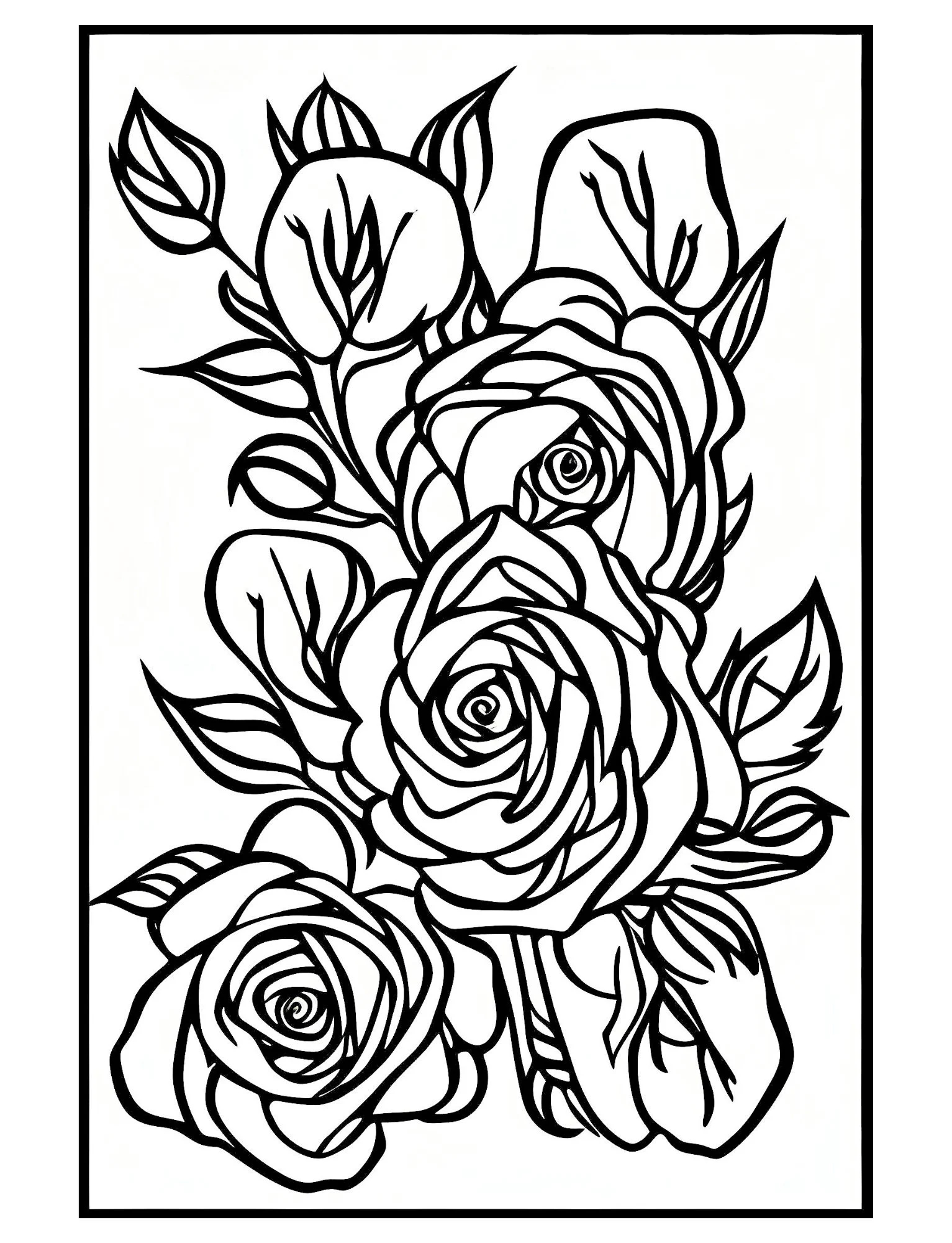 Rose Coloring Book Pages Digital Download 15 Pages Etsy