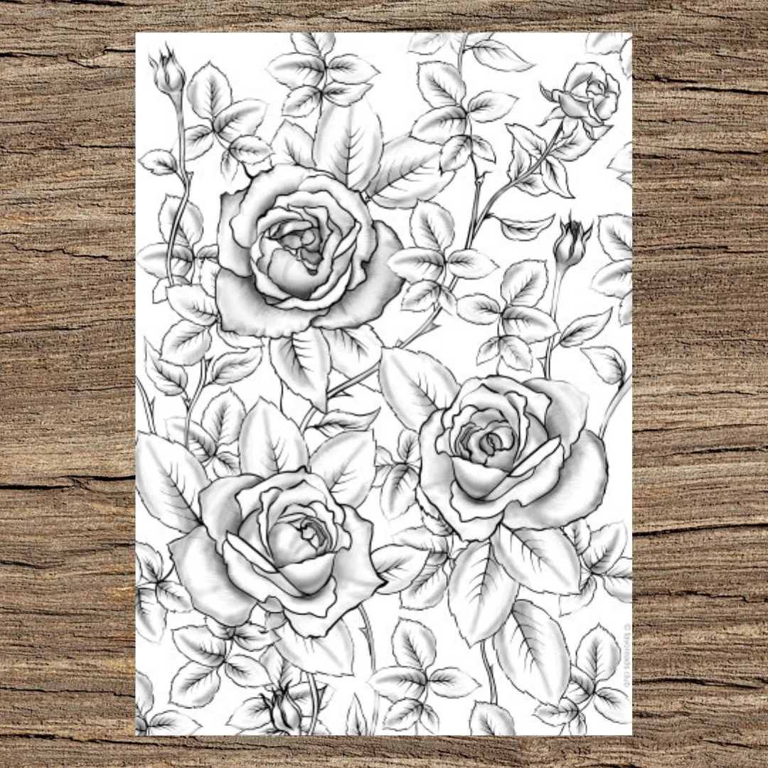 Roses Printable Adult Coloring Page From Favoreads coloring Book Pages For Adults And Kids Coloring Sheets Coloring Designs Etsy