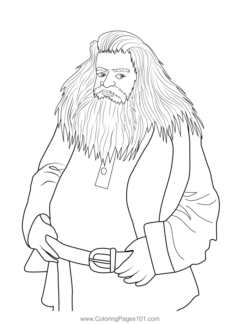 Rubeus Hagrid Harry Potter Coloring Page For Kids Free Harry Potter Printable Coloring Pages Online For Kids ColoringPages101 Coloring Pages For Kids
