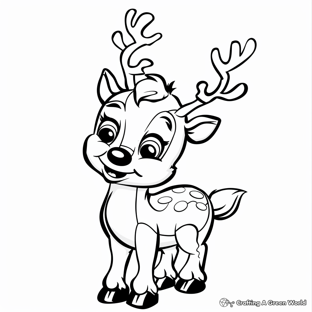 Baby Reindeer Christmas Coloring Pages