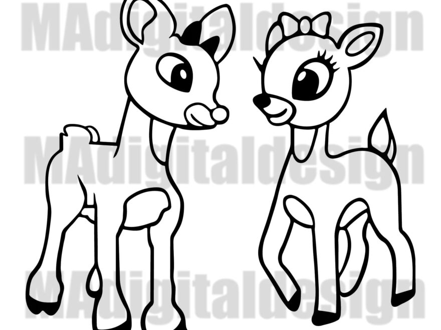Rudolph From The Classic Movie Rudolph The Red Nosed Reindeer Coloring Page Pdf File For Holiday Parties Teachers Home School And More Etsy