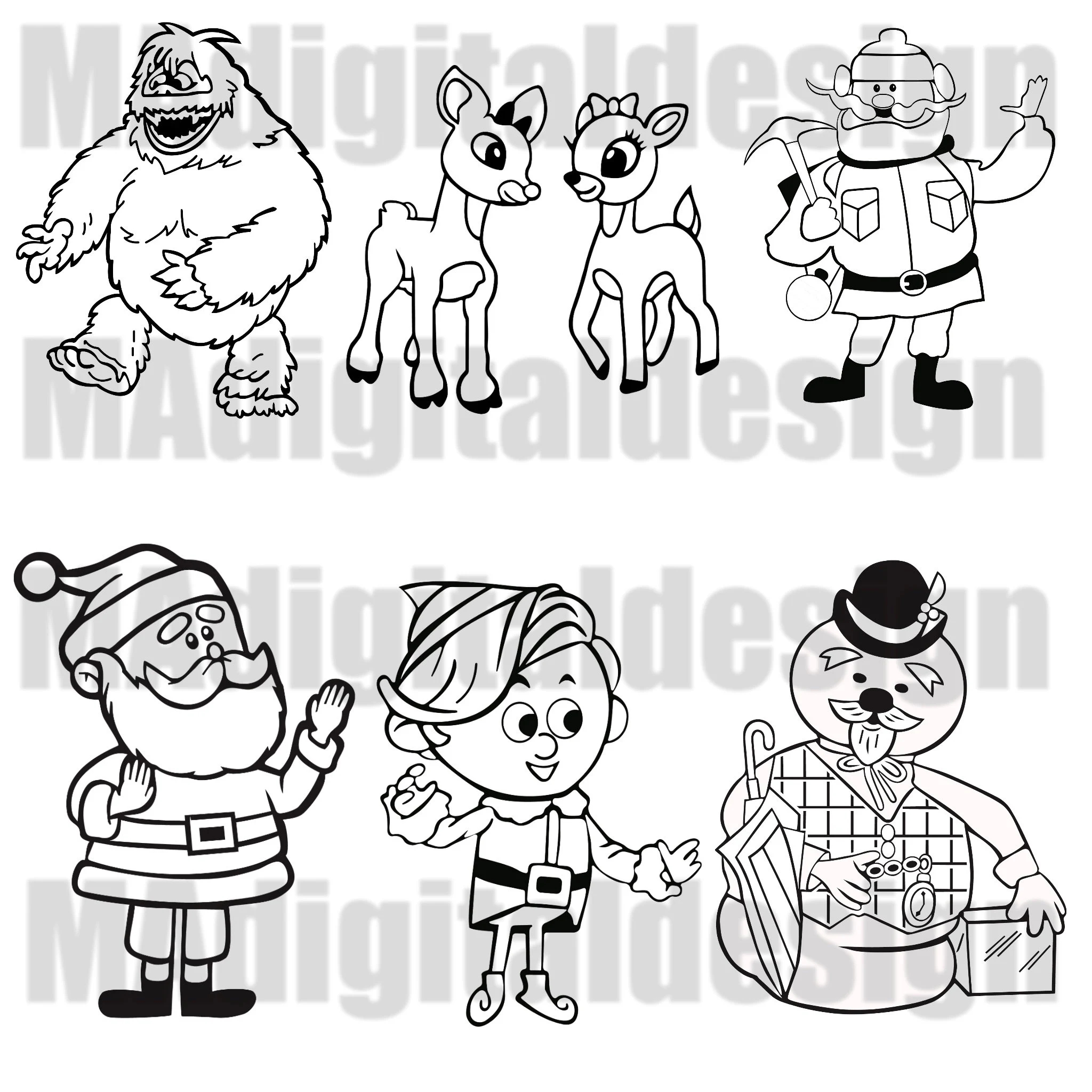 Rudolf Reindeer Coloring Pages