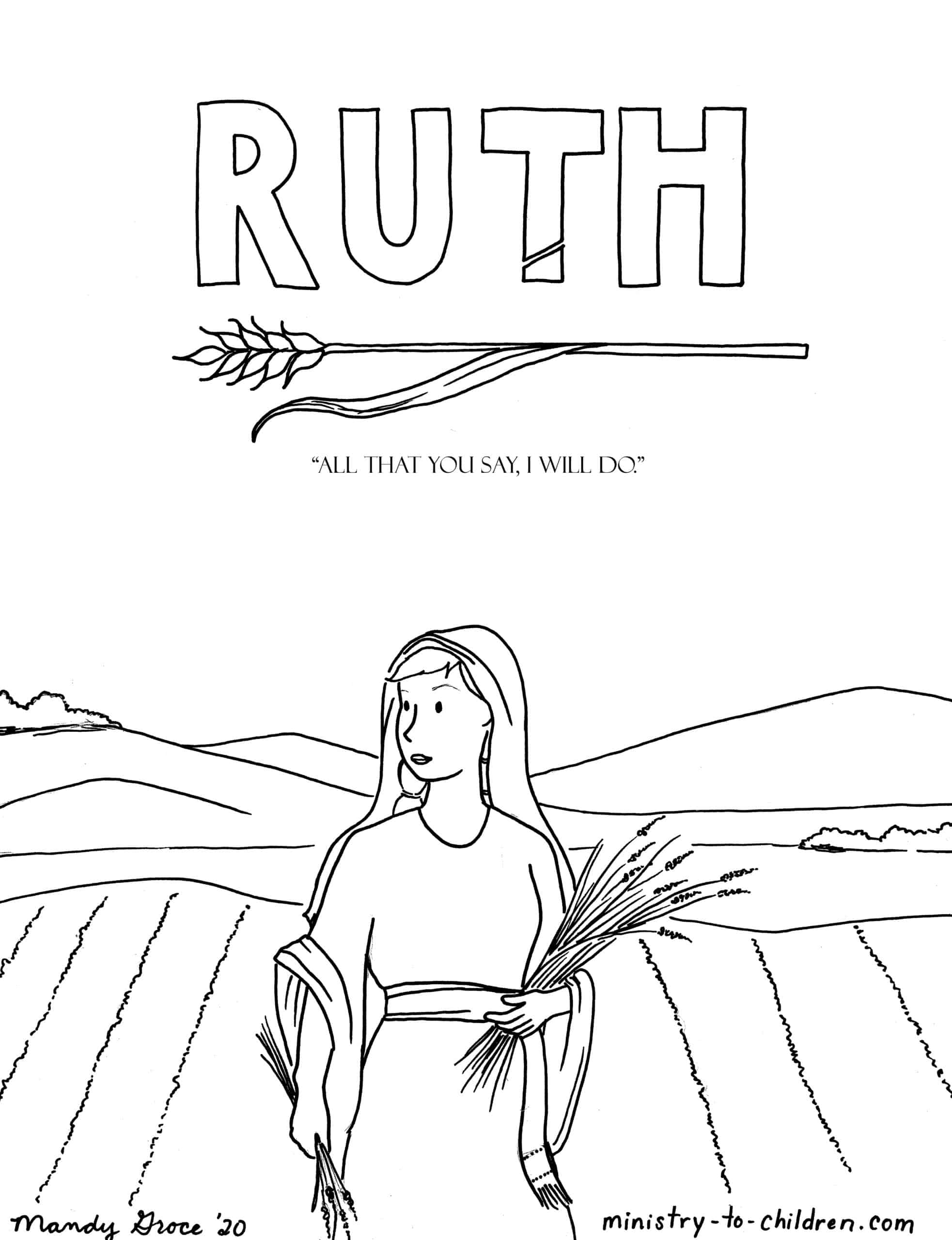 Ruth Coloring Page Ministry To Children Ruth Coloring Page Ministry To Children