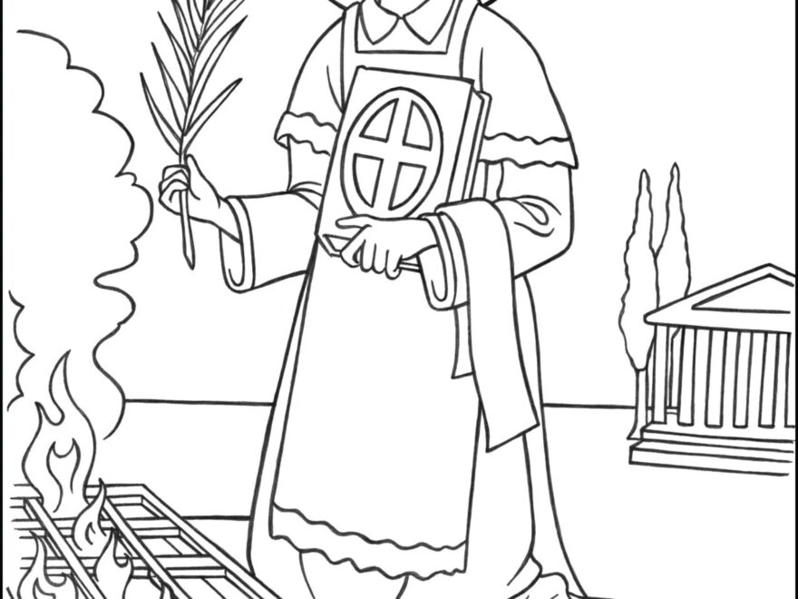 Saint Lawrence Coloring Page TheCatholicKid