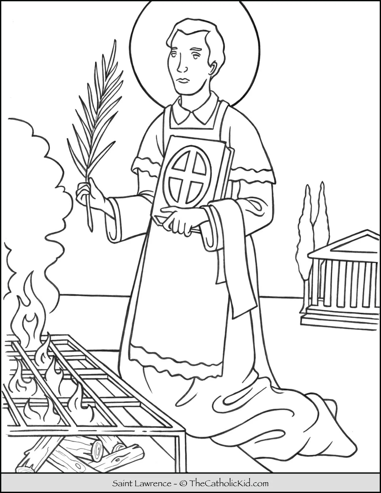 Saint Lawrence Coloring Page TheCatholicKid Saint Lawrence Coloring Page TheCatholicKid