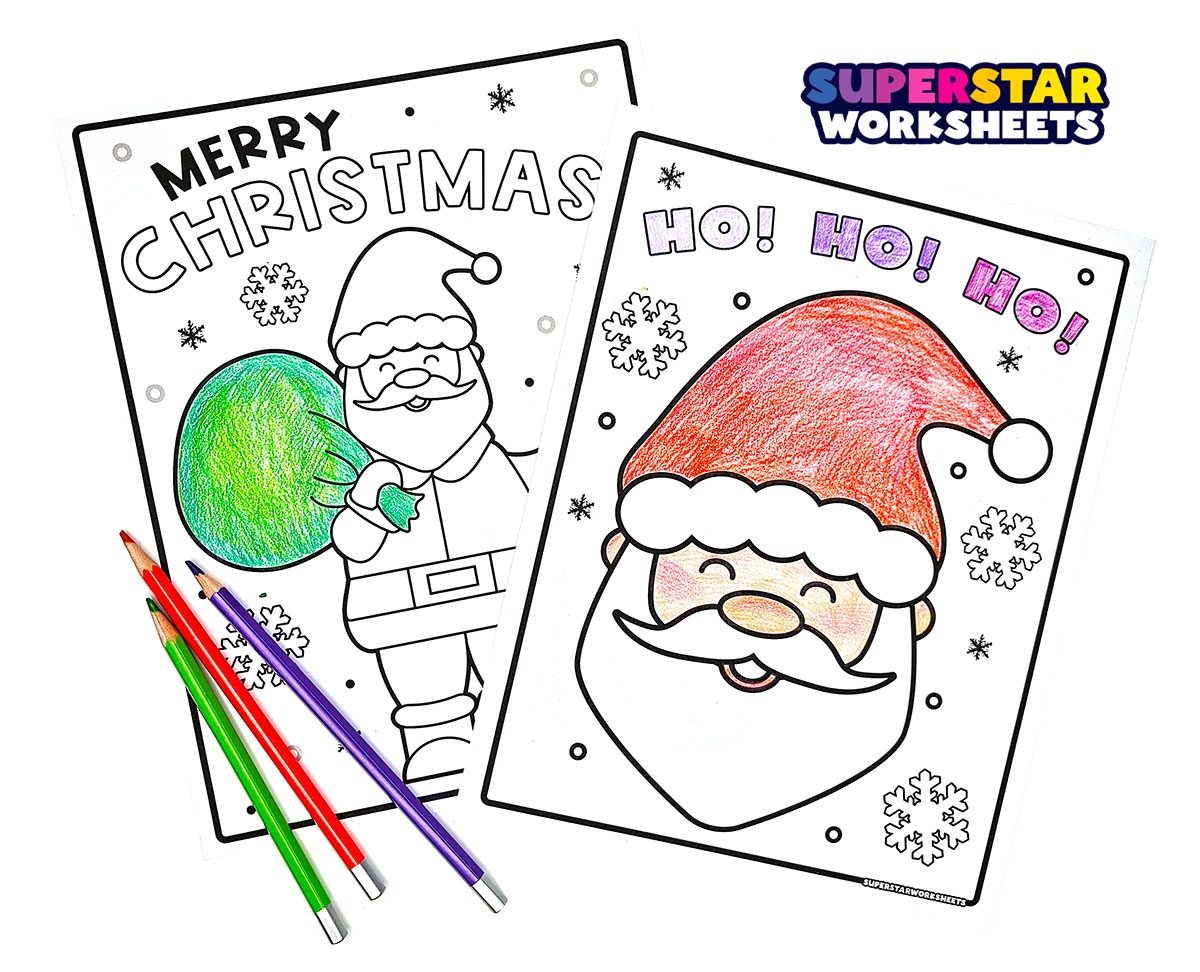 Santa Coloring Pages Free Printables Superstar Worksheets